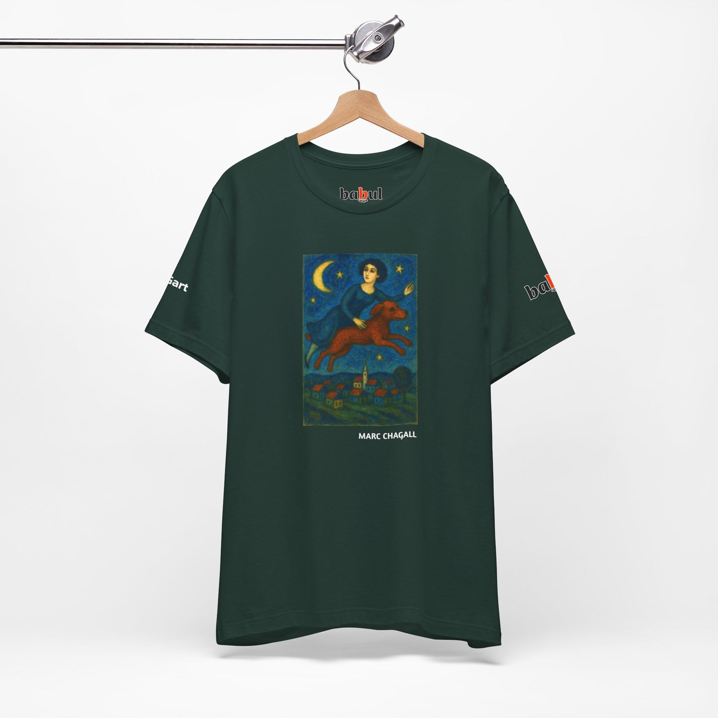 DOGART Unisex Jersey Dog T-Shirt - MARC CHAGALL - Iconic Painting Reimagined with Dogs
