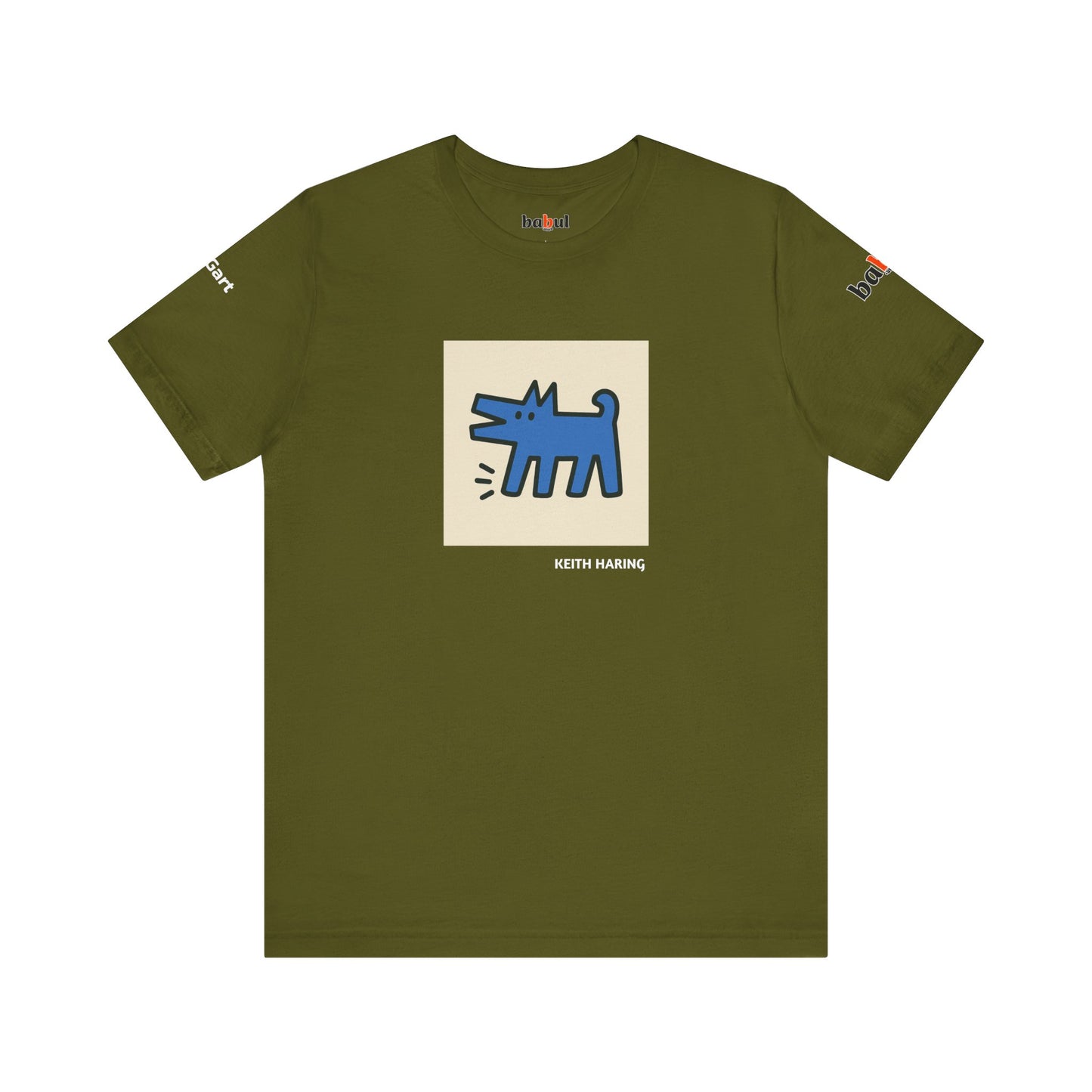 DOGART Unisex Jersey Cat T-Shirt - KEITH HARING - Iconic Painting Reimagined with Dogs
