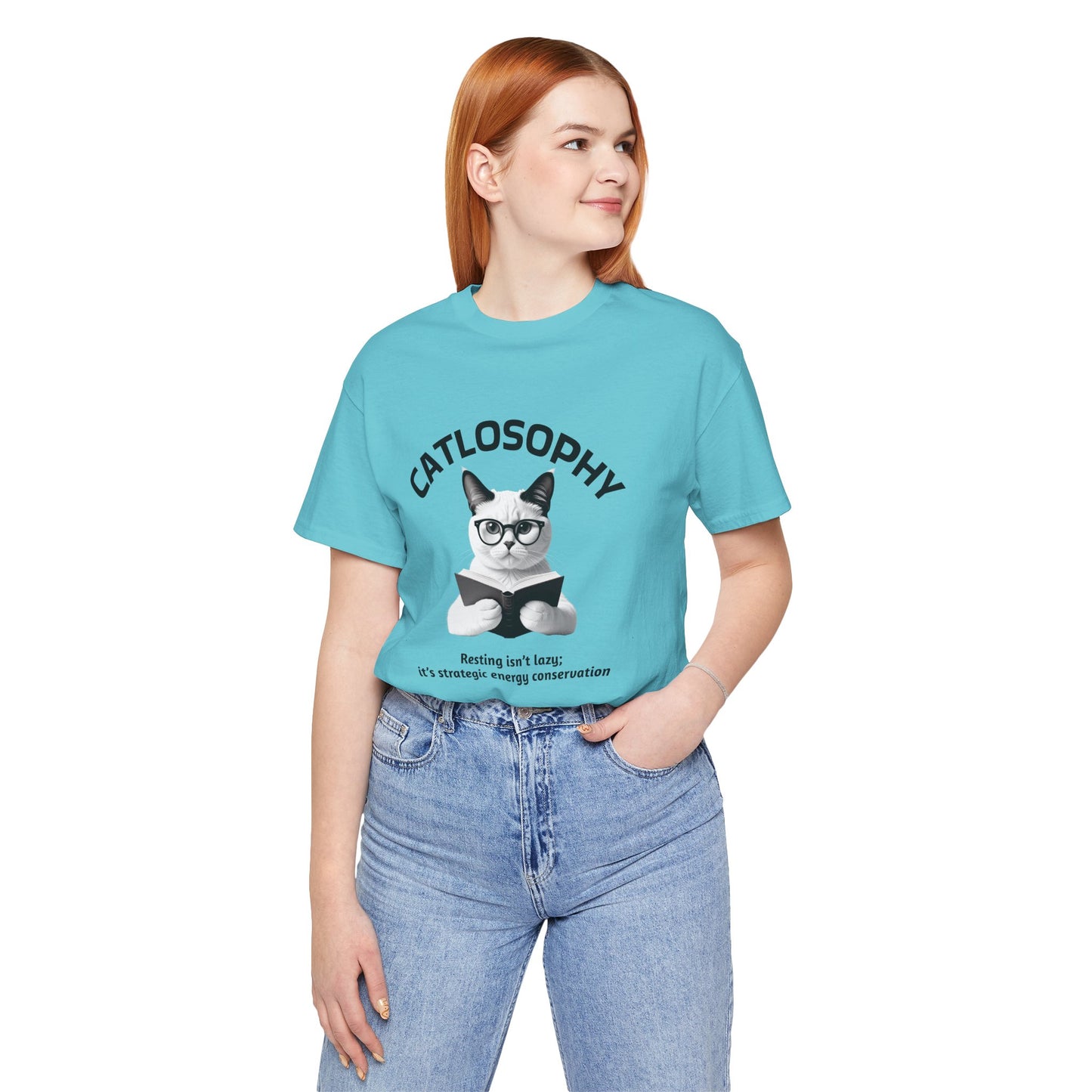 Catlosophy Unisex Jersey Short Sleeve Tee – "Resting isn't Lazy" Design