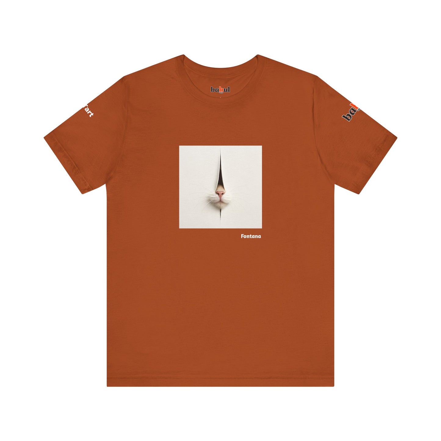 CATART Unisex Jersey Cat T-Shirt - FONTANA - Iconic Painting Reimagined with Cats