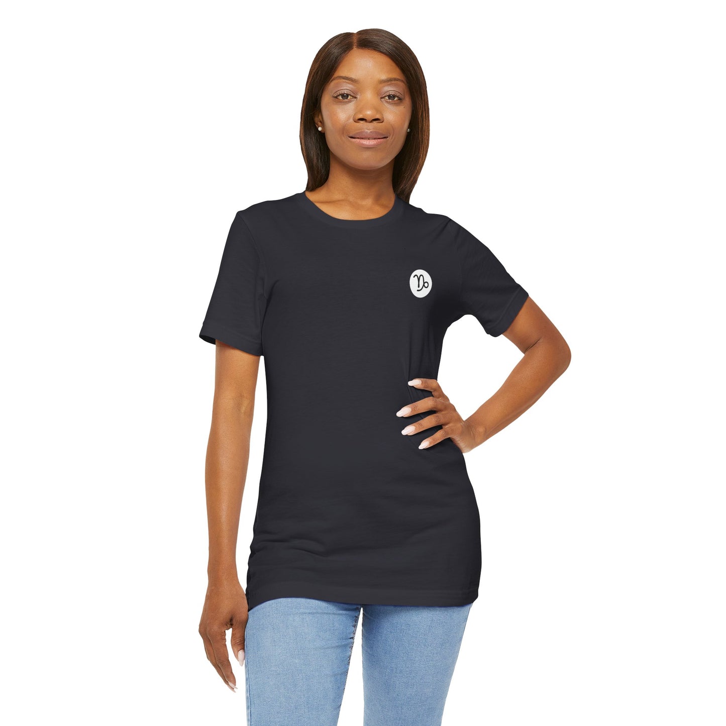 Capricorn - Gothic Zodiac, Red Graphic on the back T-Shirt. Zodiac in the Shadows