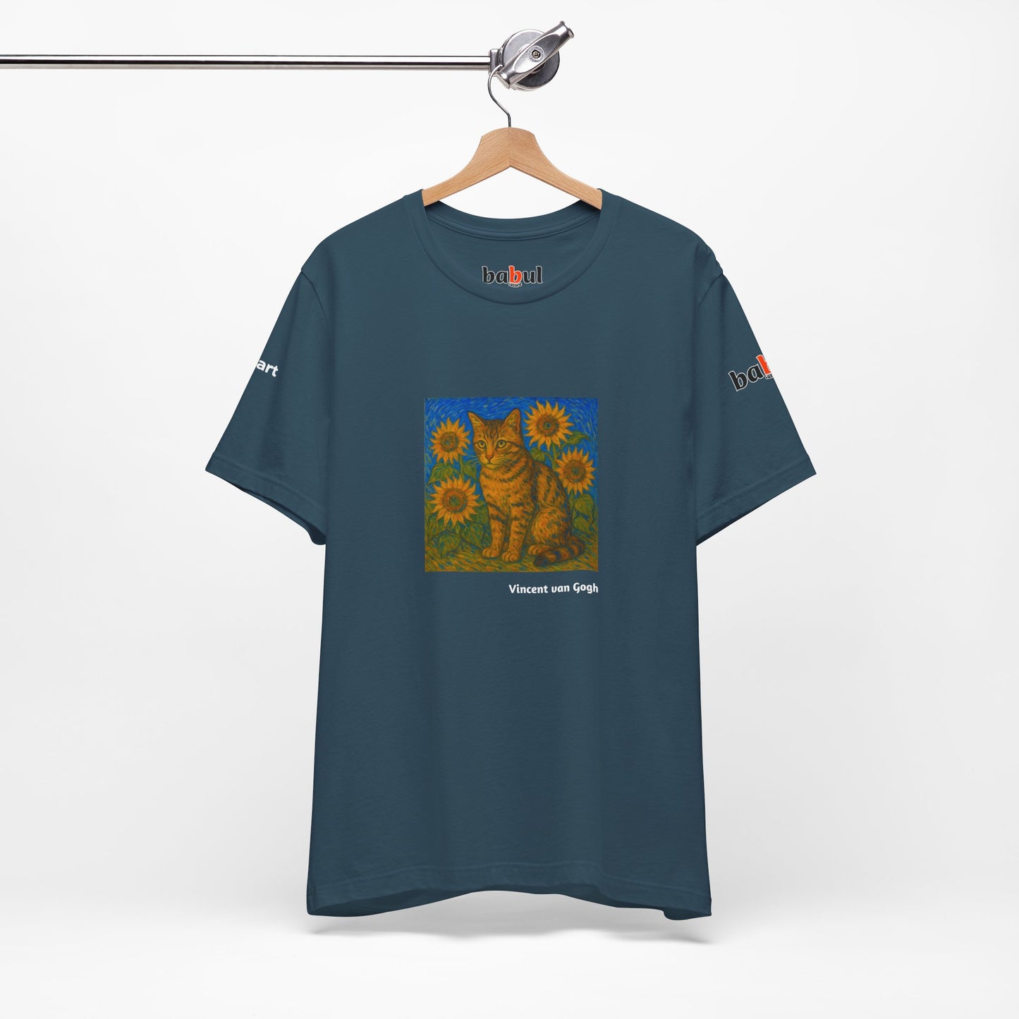 CATART Unisex Jersey Cat T-Shirt - Vincent van Gogh - Iconic Painting Reimagined with Cats