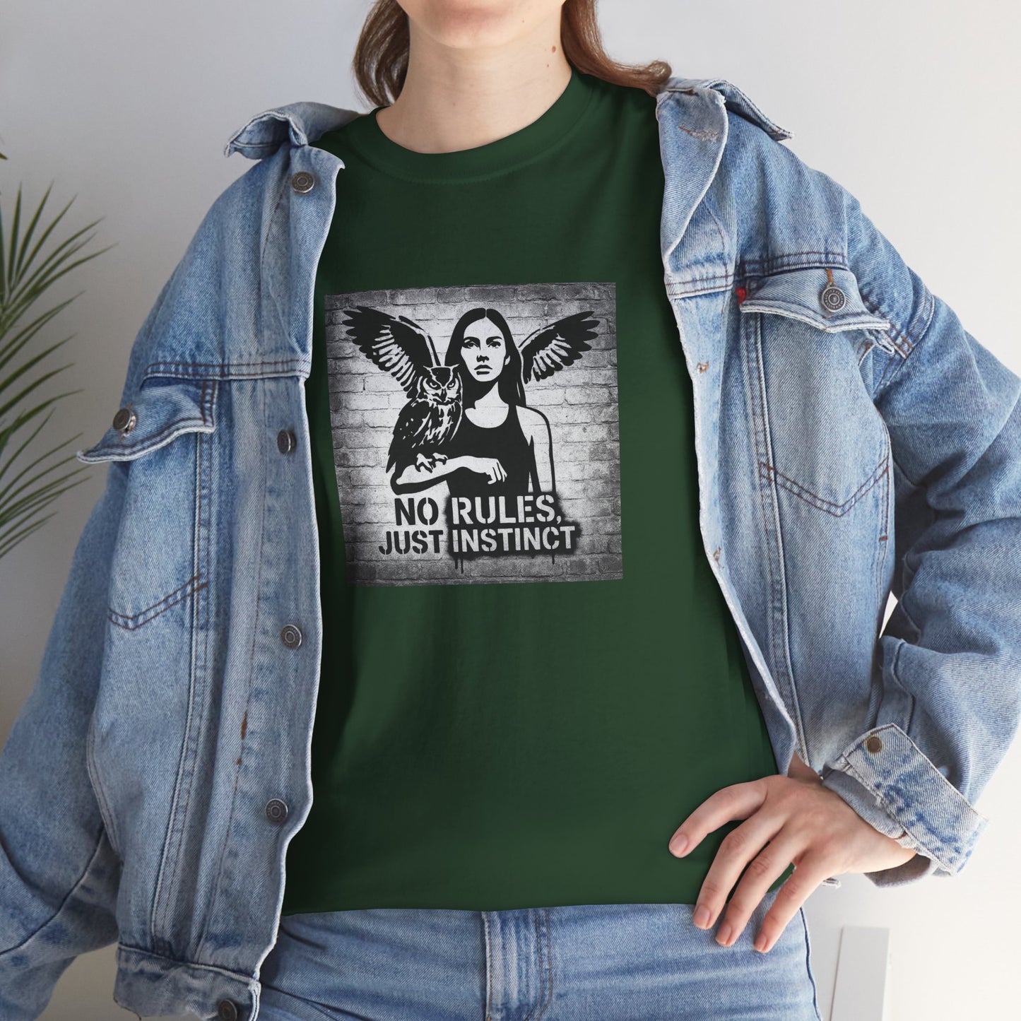 Rebel Graphic Tee - Unisex Heavy Cotton T-Shirt for the Wild at Heart. Rebel Tees, Born to Be Worn - NO RULES, JUST INSTINCT