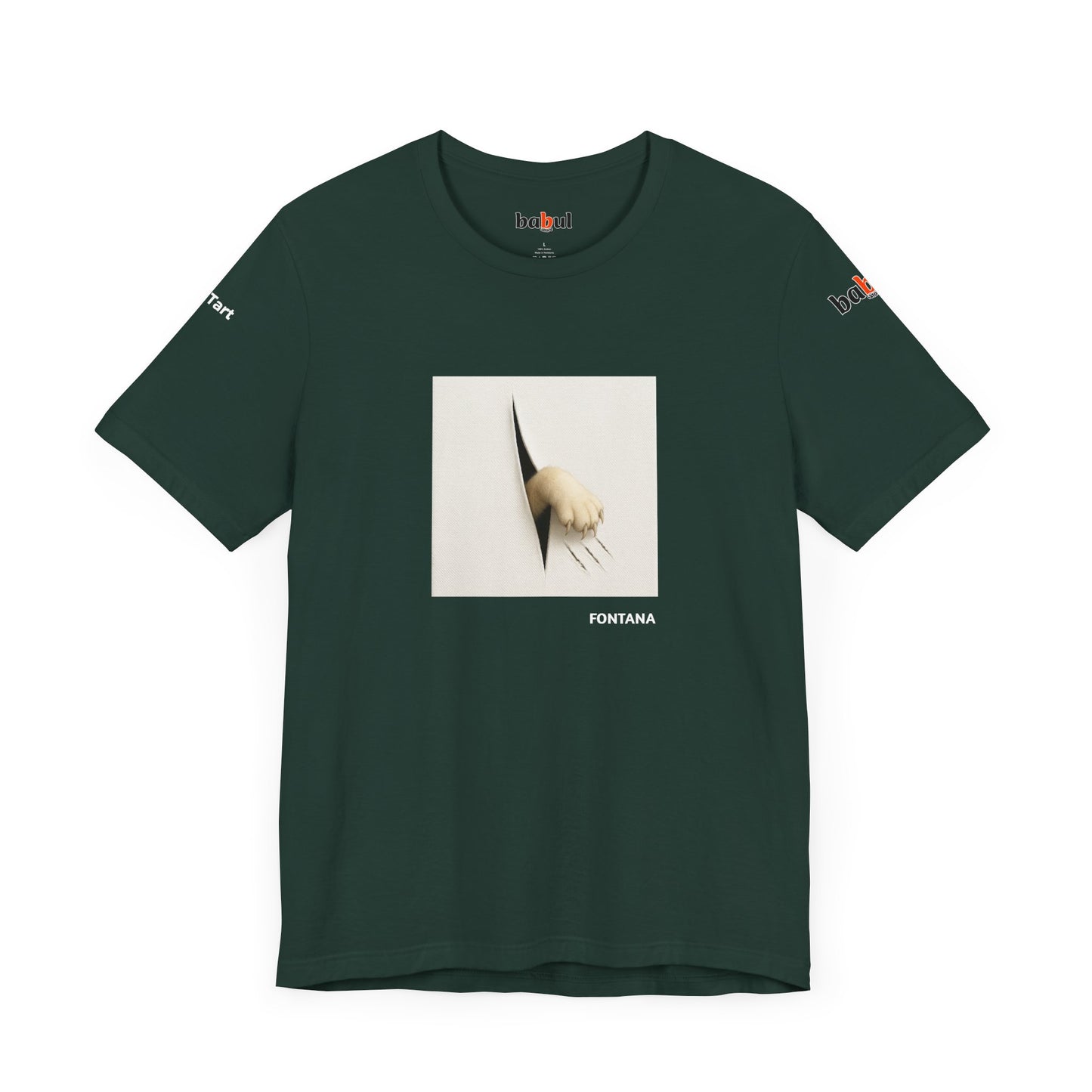 CATART Unisex Jersey Cat T-Shirt - FONTANA - Iconic Painting Reimagined with Cats