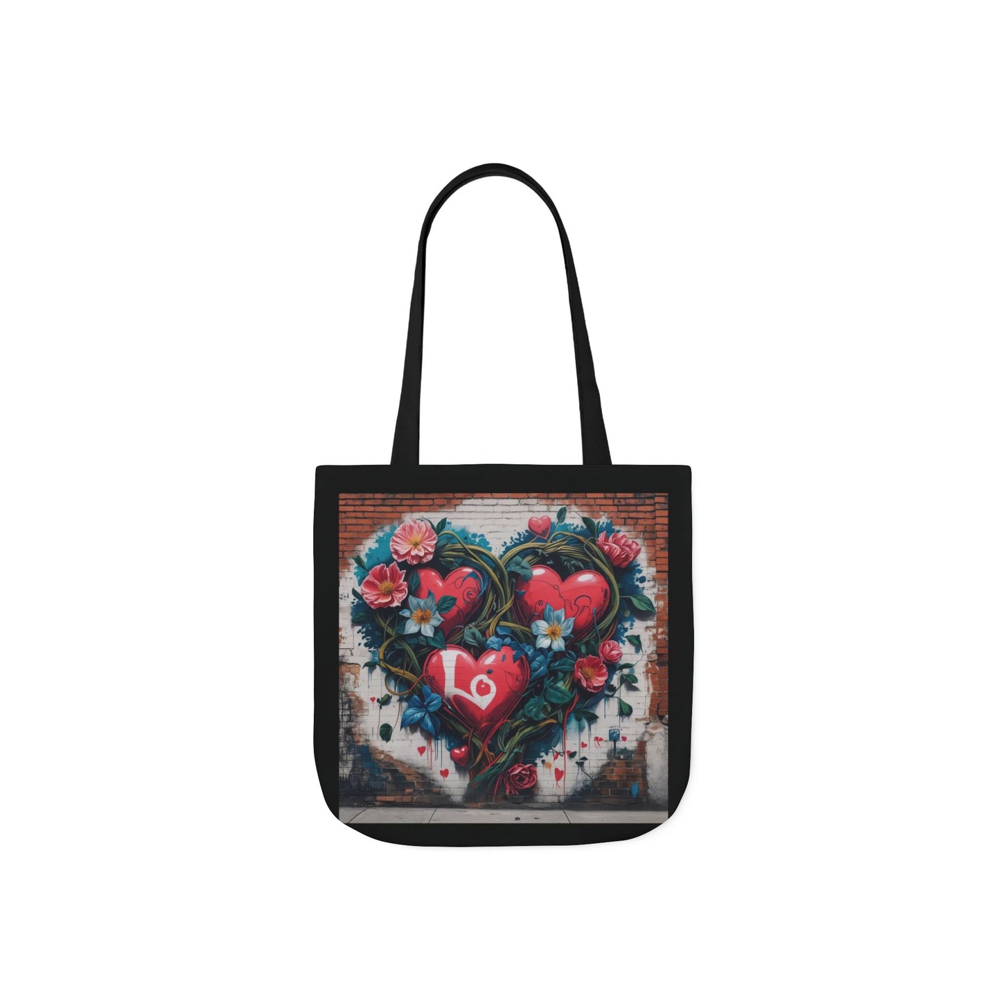 Artistic Surge - Eco-Friendly Canvas Tote Bag - LOVE HEARTS