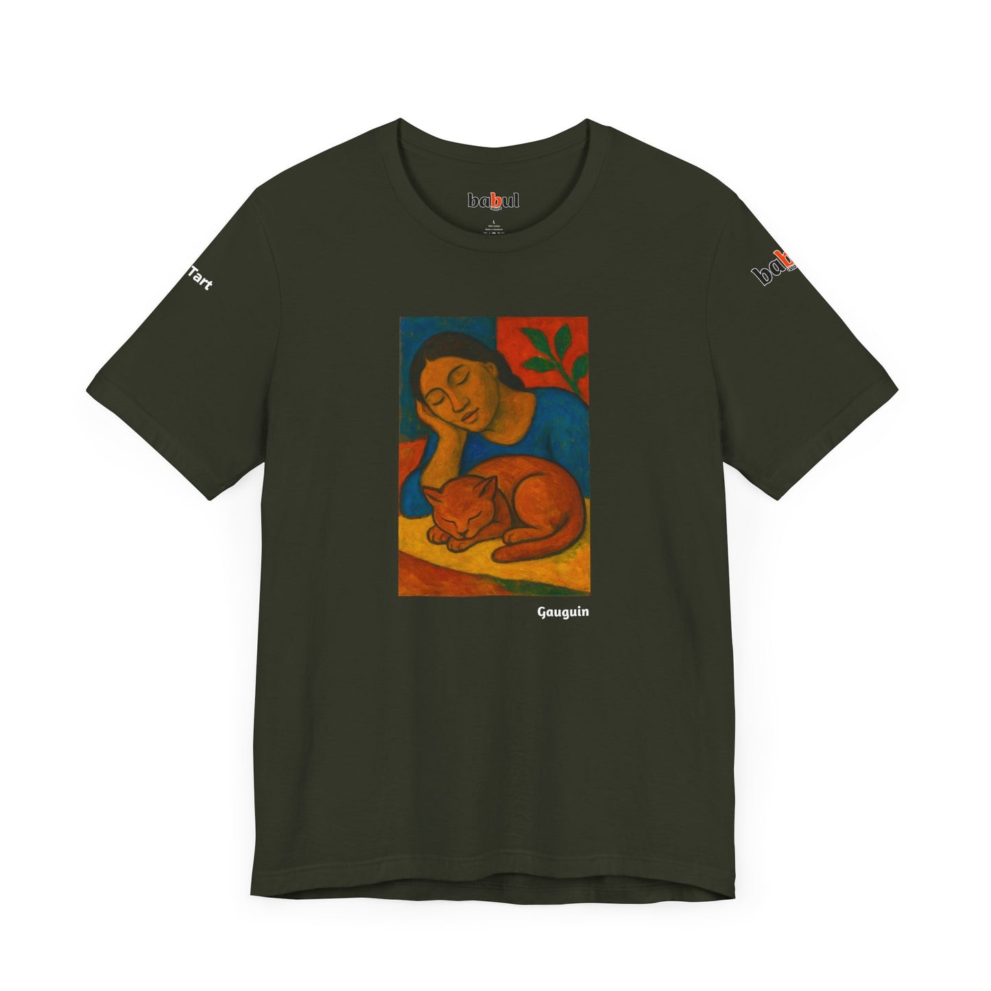 CATART Unisex Jersey Cat T-Shirt - GAUGUIN - Iconic Painting Reimagined with Cats