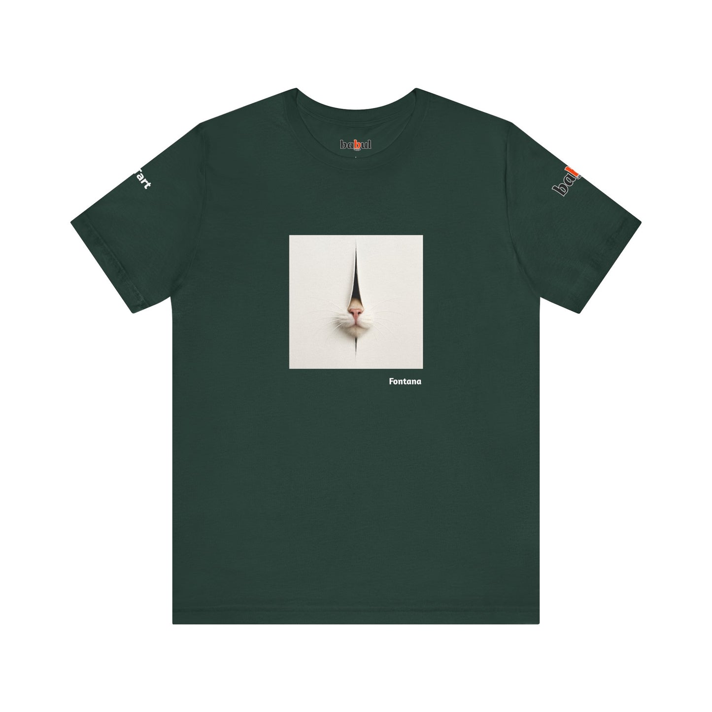 CATART Unisex Jersey Cat T-Shirt - FONTANA - Iconic Painting Reimagined with Cats