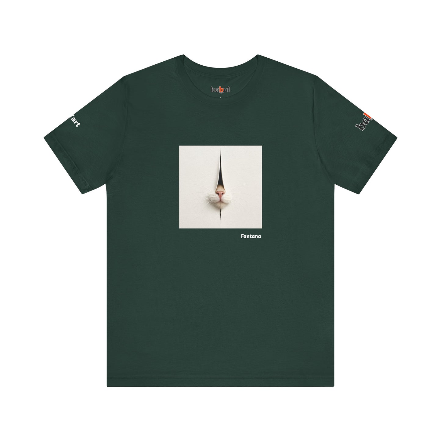 CATART Unisex Jersey Cat T-Shirt - FONTANA - Iconic Painting Reimagined with Cats