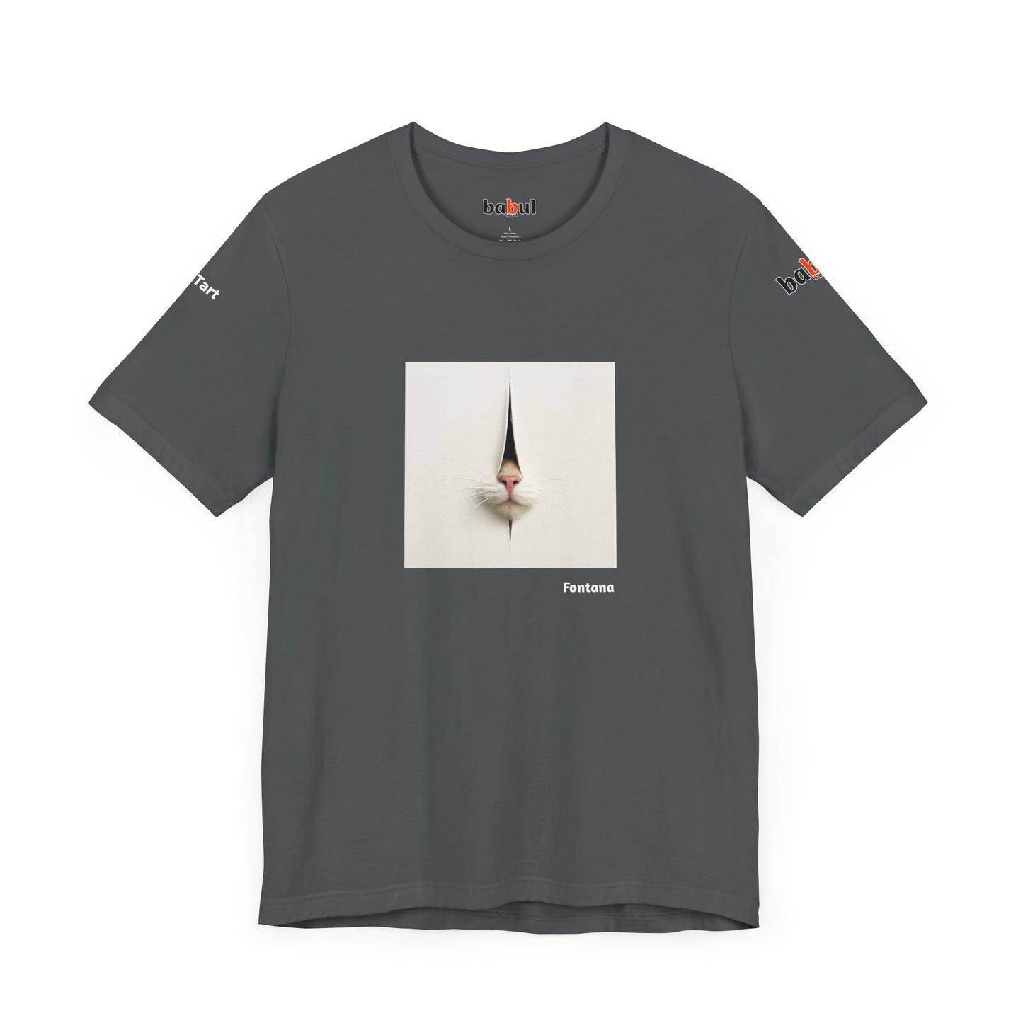 CATART Unisex Jersey Cat T-Shirt - FONTANA - Iconic Painting Reimagined with Cats