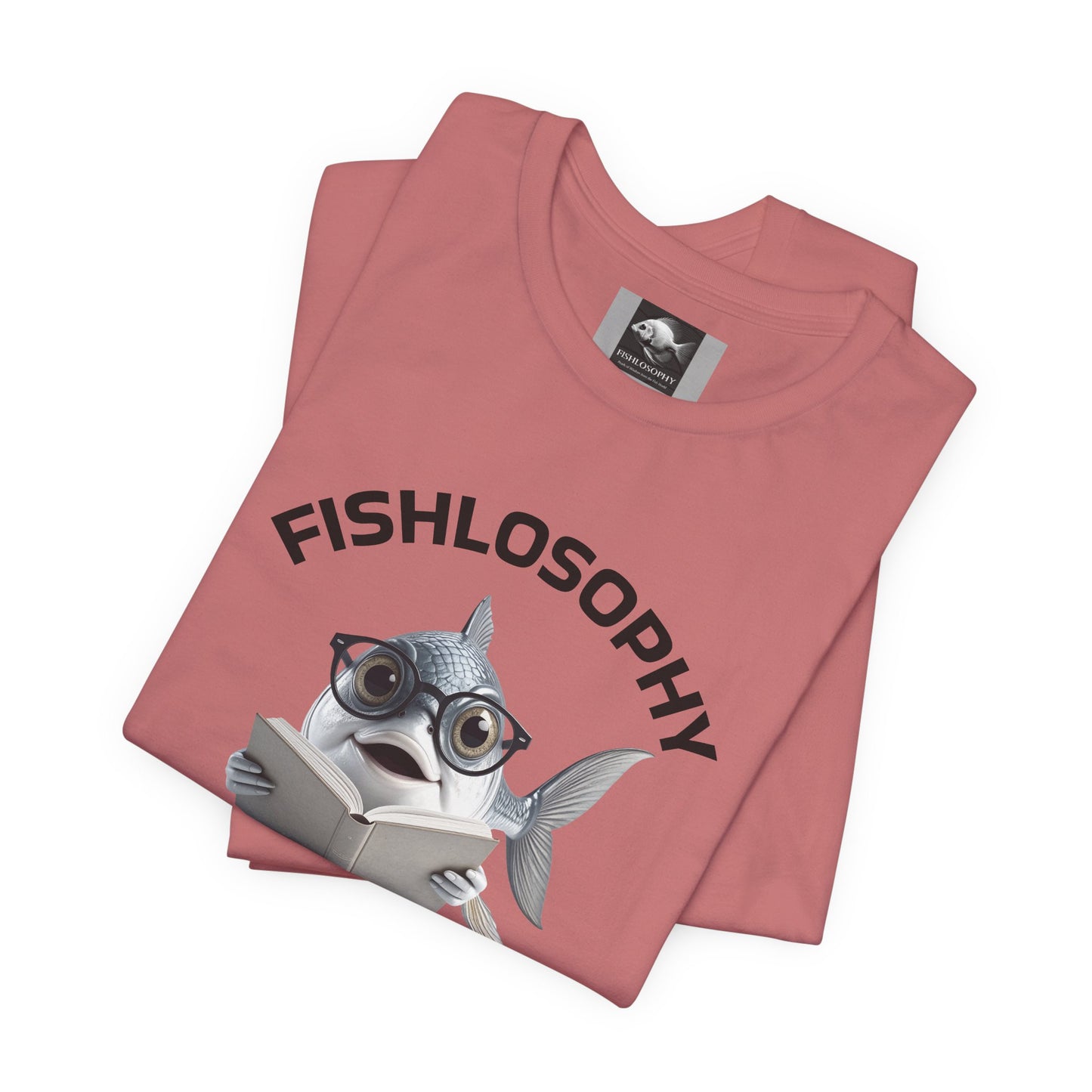 Fishlosophy Unisex Jersey Short Sleeve Tee – Only Dead Fish go with the Flow