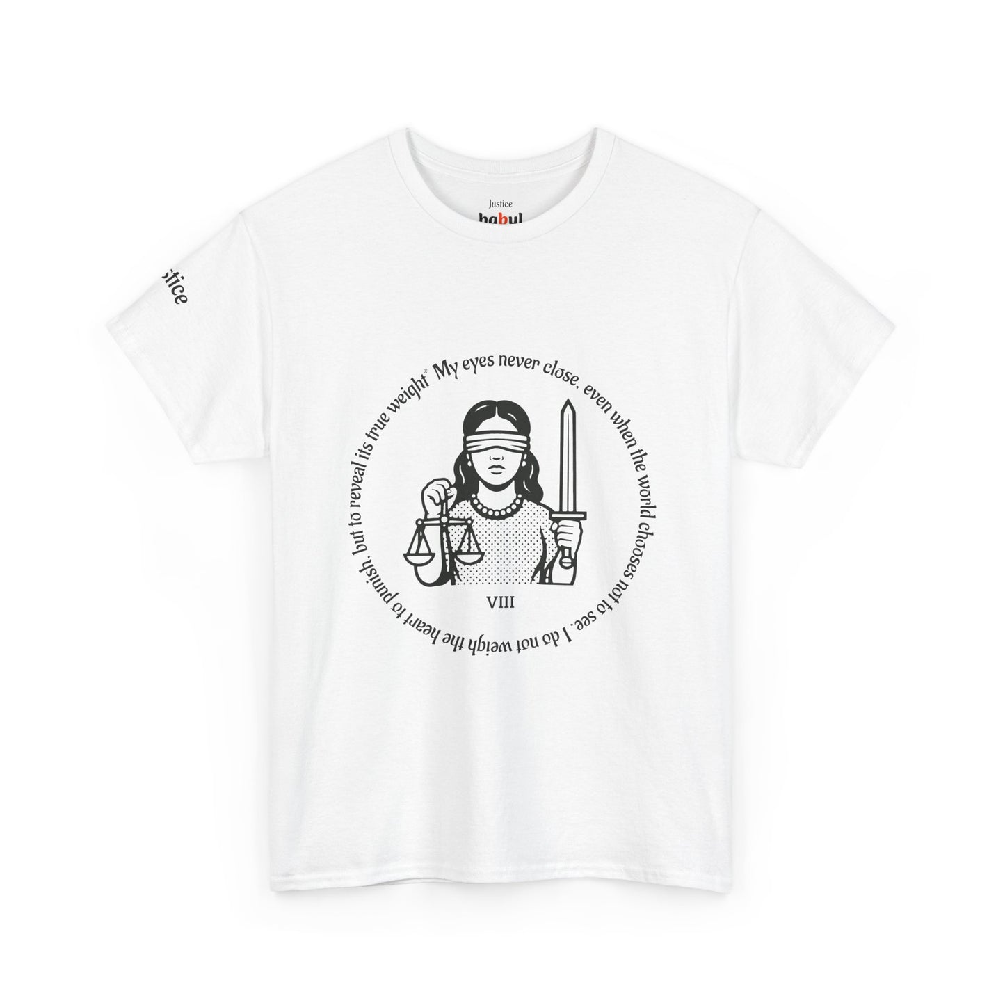 Justice - ArcanaPop T-Shirt – Where Tarot Magic Meets Pop Art