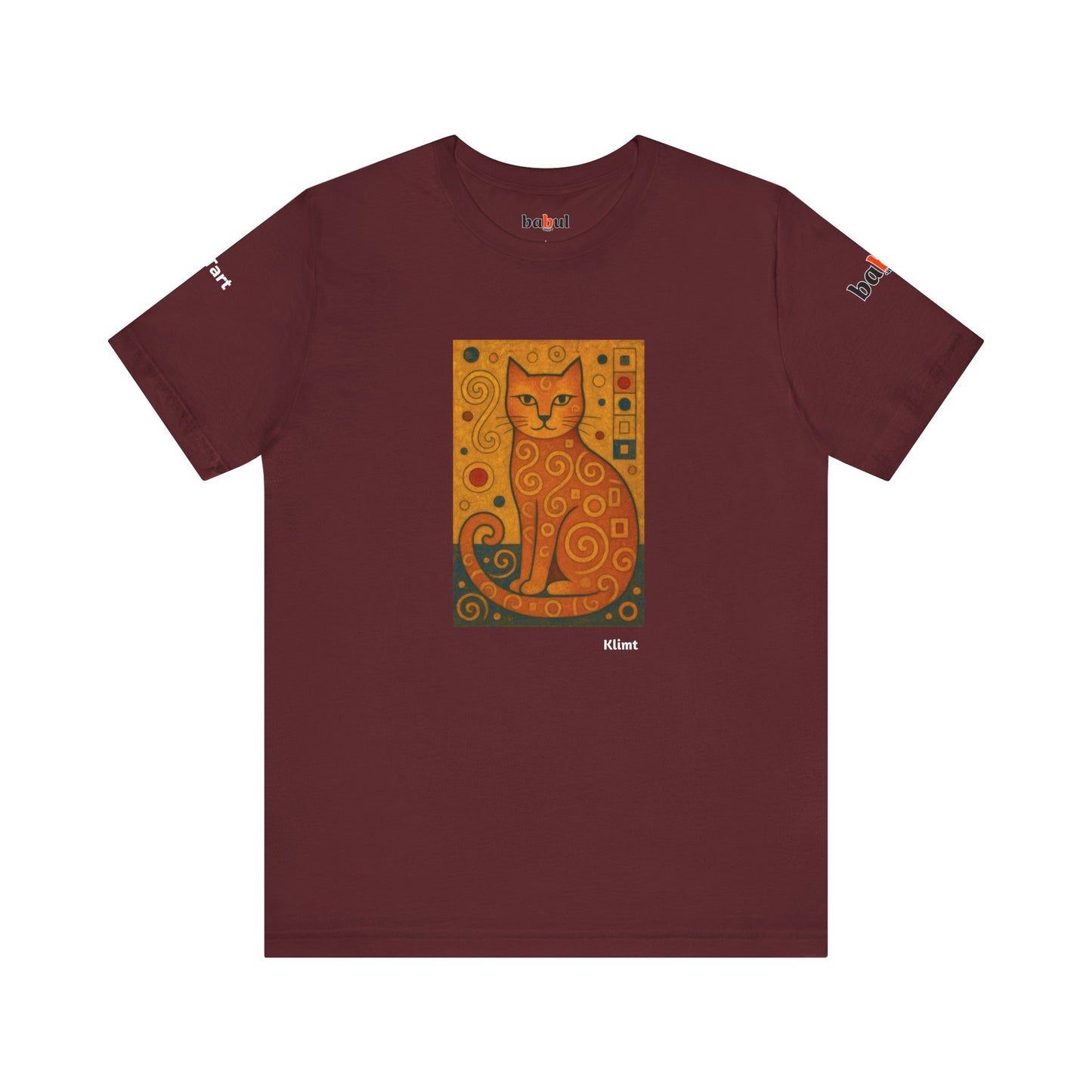 CATART Unisex Jersey Cat T-Shirt - KLIMT - Iconic Painting Reimagined with Cats
