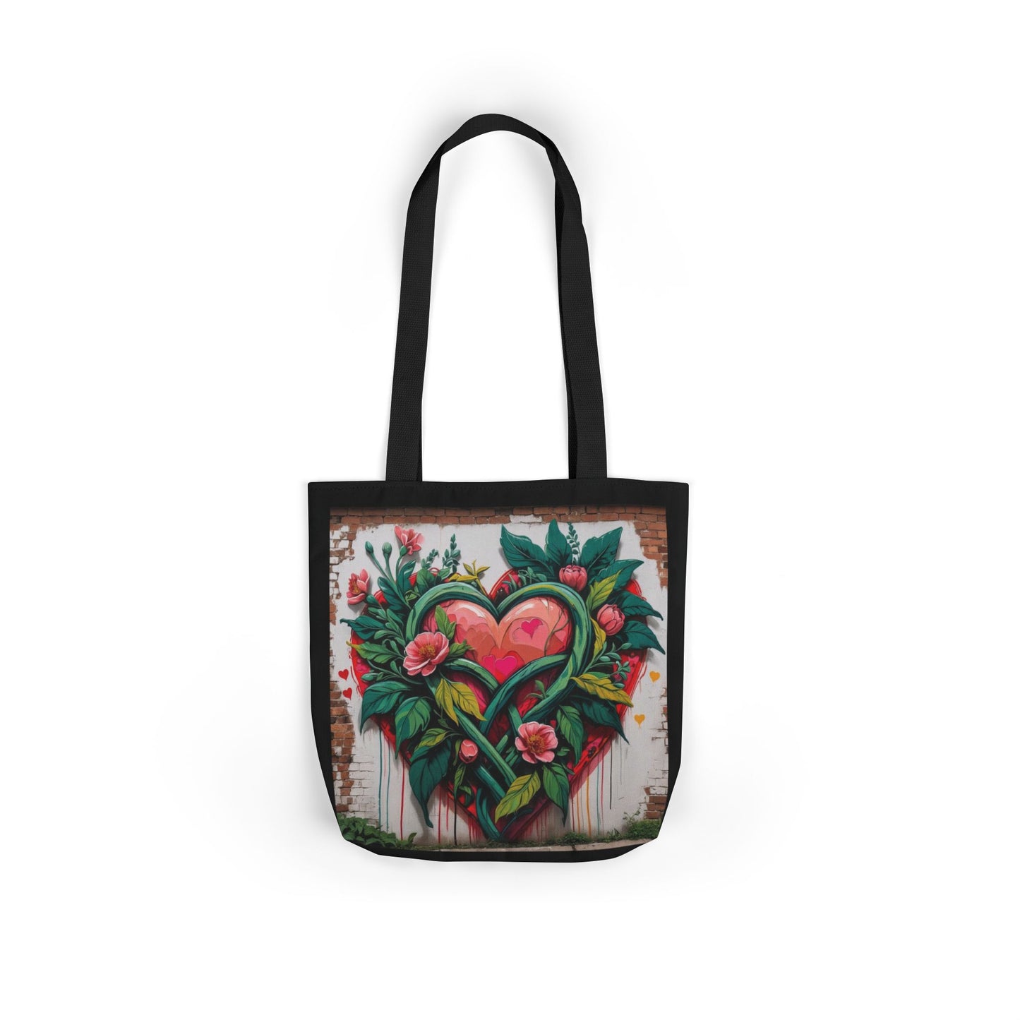 Artistic Surge - Eco-Friendly Canvas Tote Bag - FLOWERED HEARTS