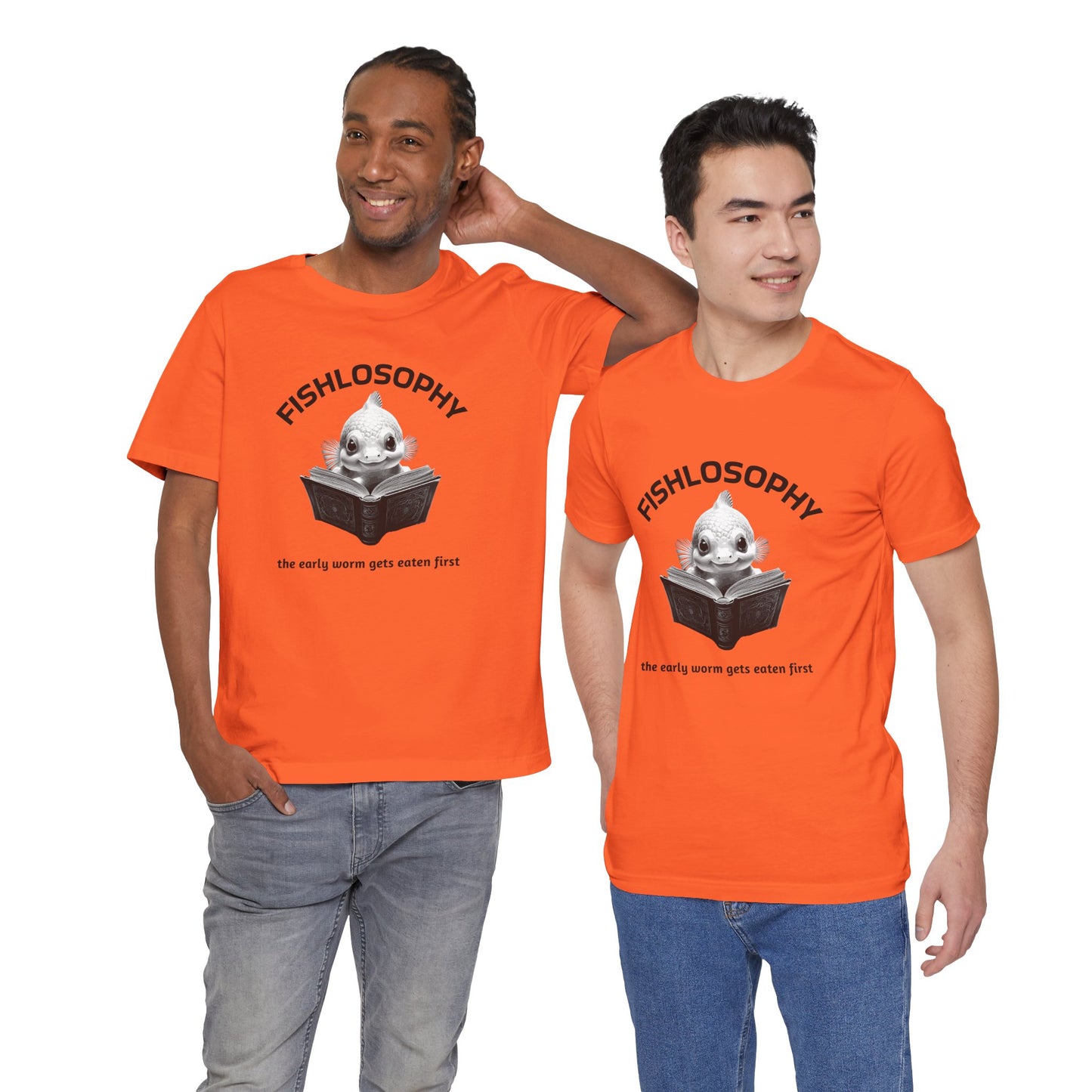 Fishlosophy Unisex Jersey Short Sleeve Tee – The Early Worms Get Eaten First