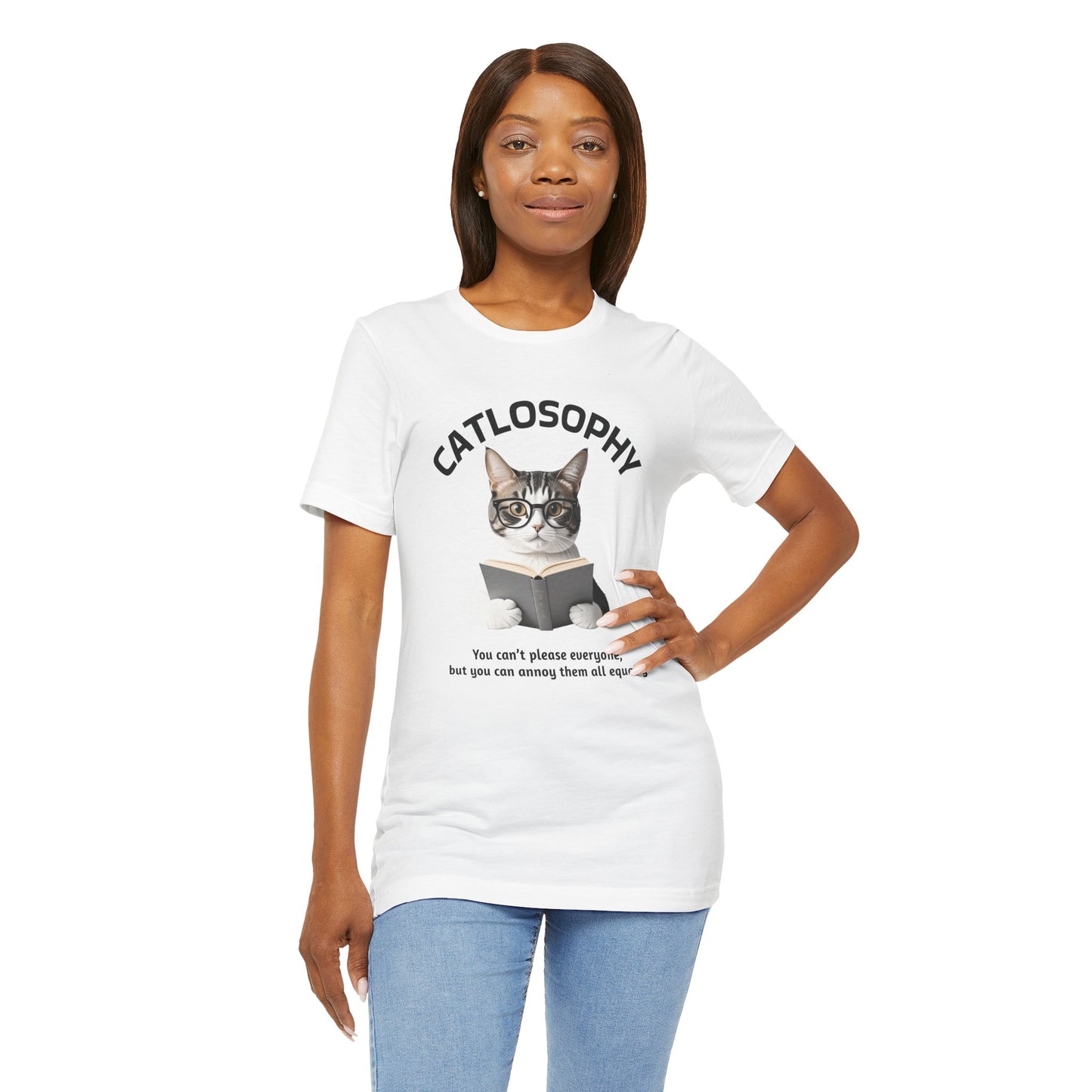 Catlosophy Unisex Jersey Short Sleeve Tee – "You can't please everyone" Design