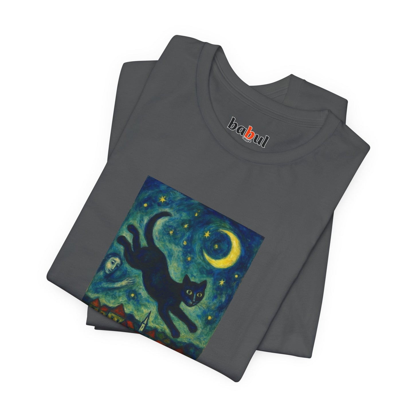 CATART Unisex Jersey Cat T-Shirt - MARC CHAGALL - Iconic Painting Reimagined with Cats
