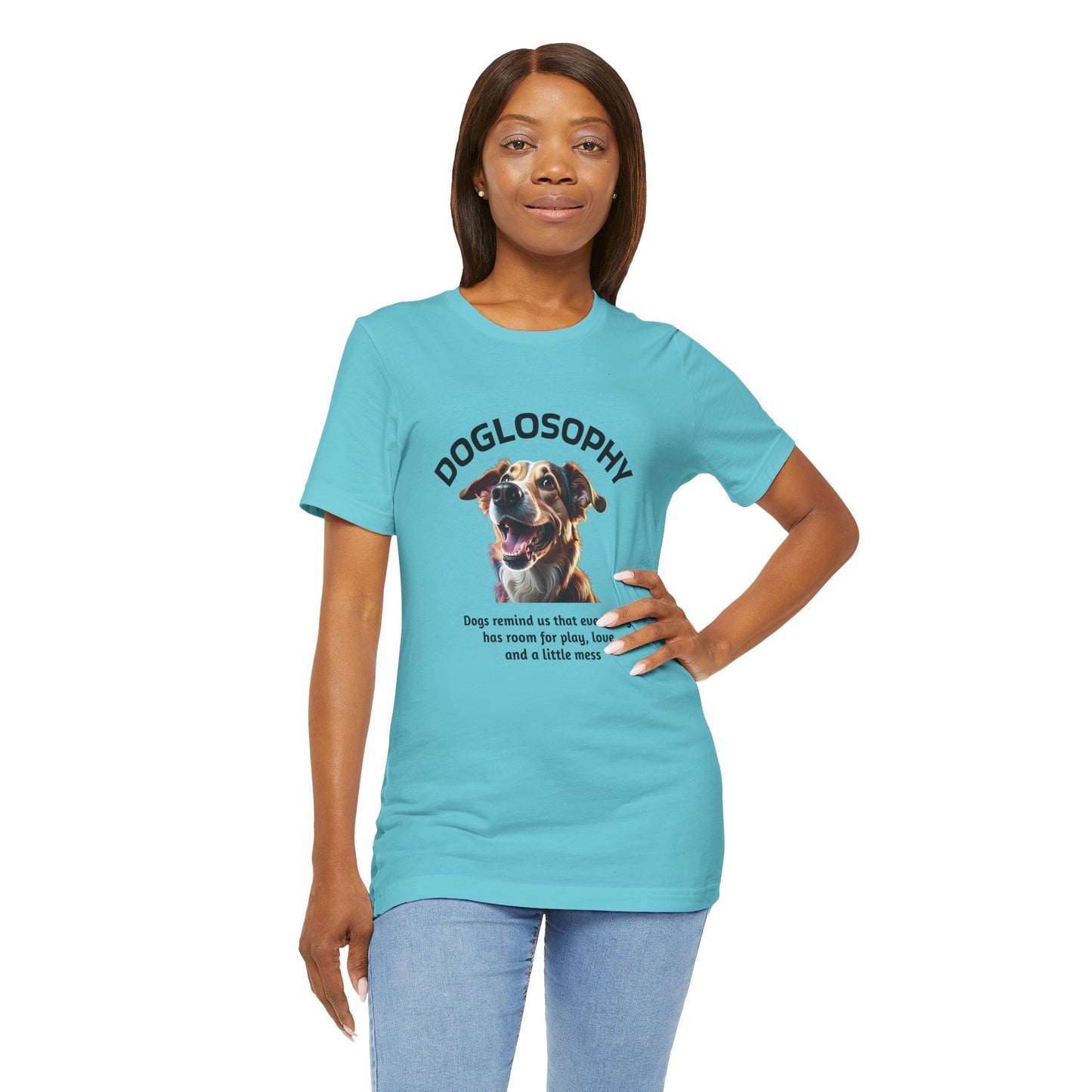 Doglosophy Unisex Jersey Short Sleeve Tee – "Dog Remind Us" Design