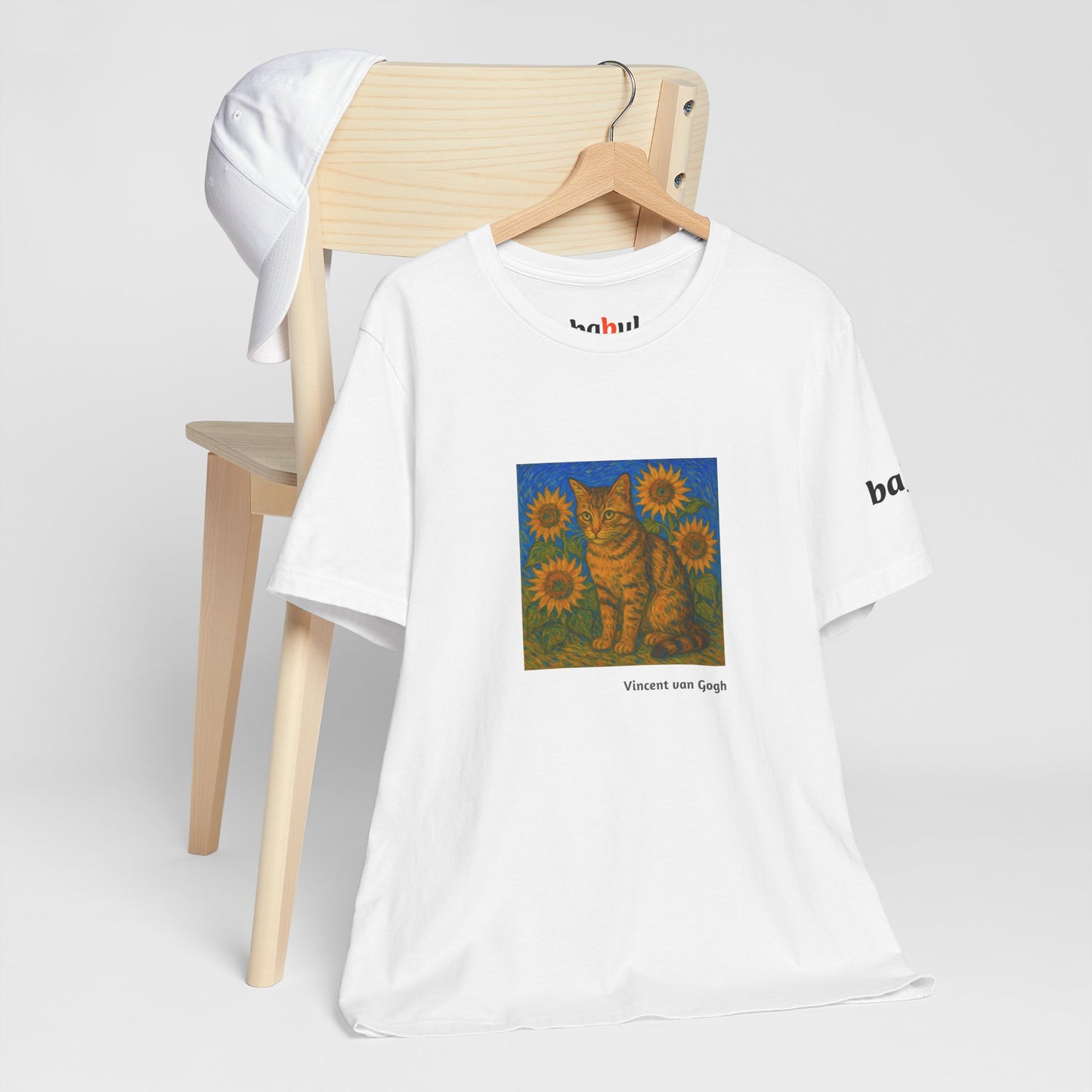 CATART Unisex Jersey Cat T-Shirt - Vincent van Gogh - Iconic Painting Reimagined with Cats