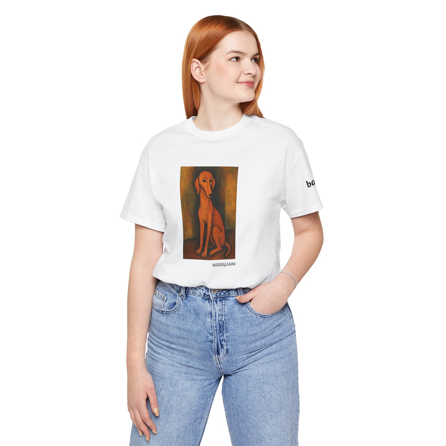 DOGART Unisex Jersey DOG T-Shirt - MODIGLIANI - Iconic Painting Reimagined with Dogs