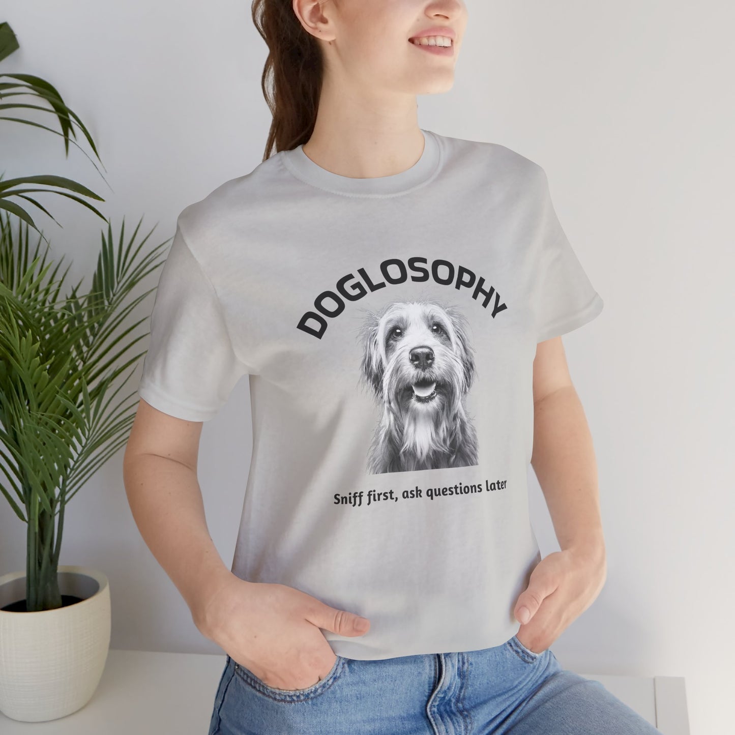 Doglosophy Unisex Jersey Short Sleeve Tee – "Sniff first, ask questions later" Design