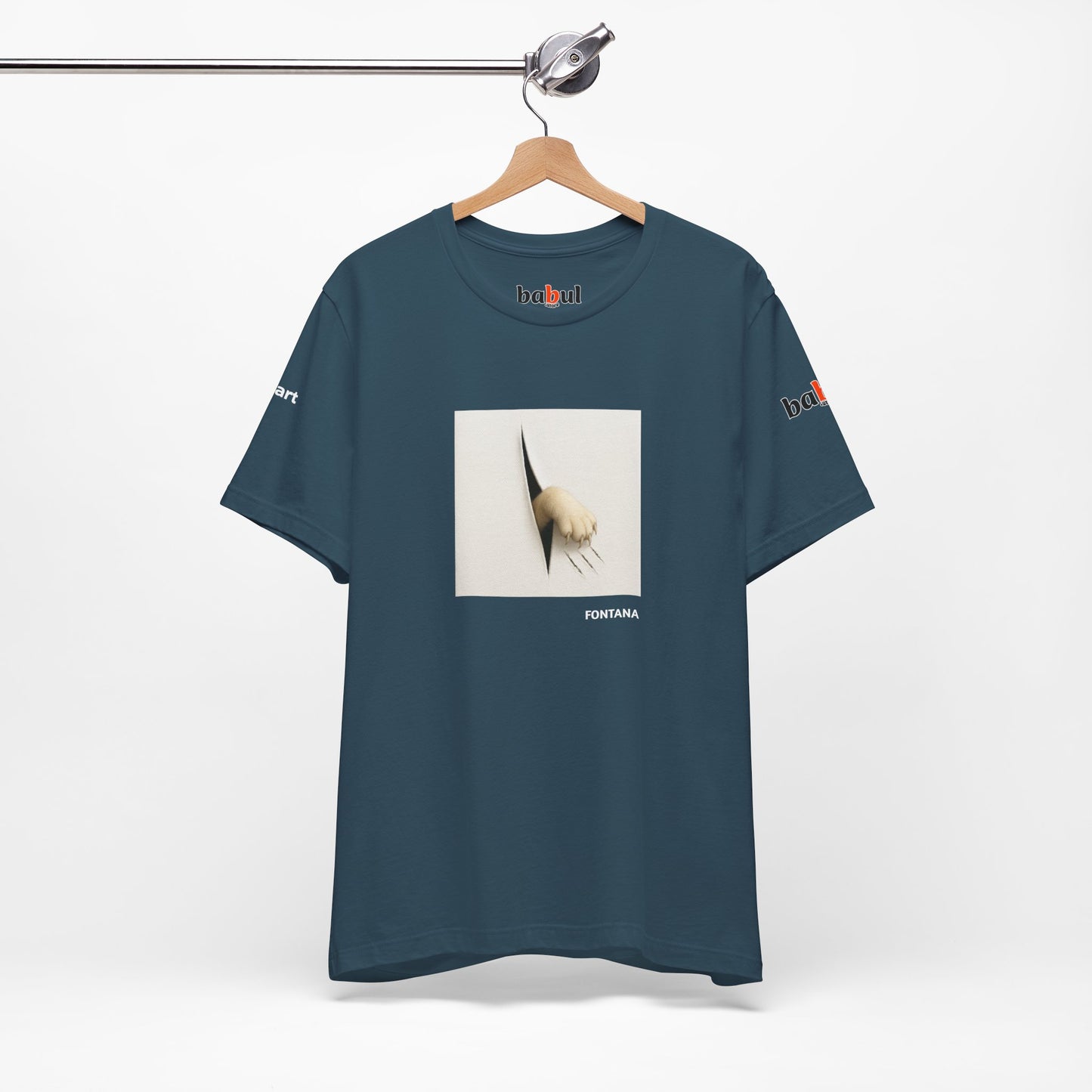 CATART Unisex Jersey Cat T-Shirt - FONTANA - Iconic Painting Reimagined with Cats