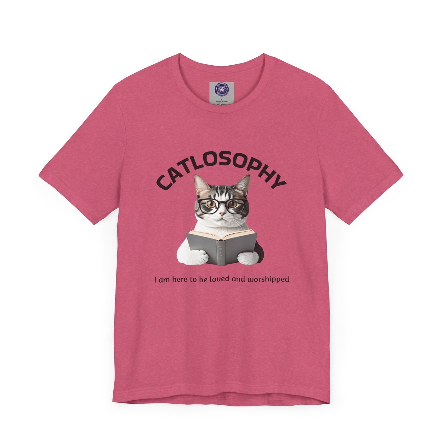 Catlosophy Unisex Jersey Short Sleeve Tee – "I am here to be loved" Design - BABUL T-Shirts