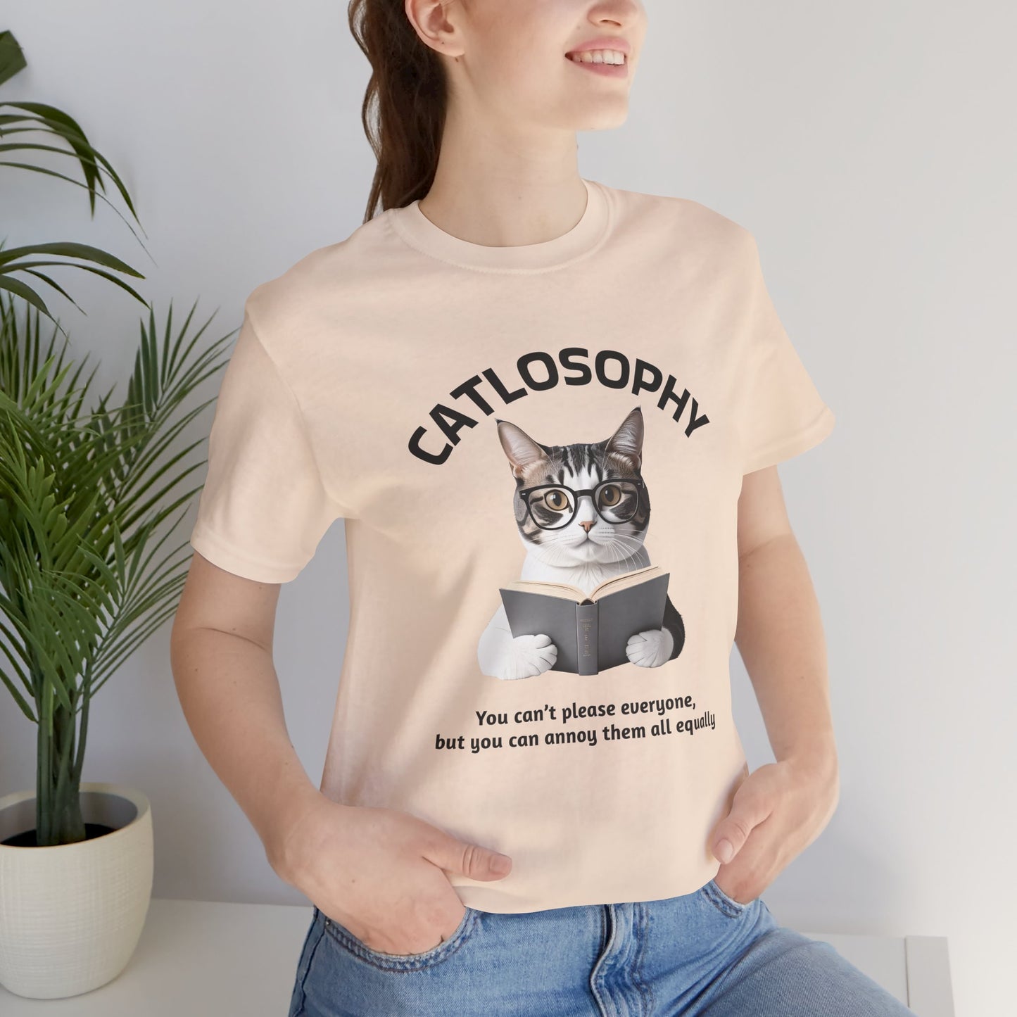 Catlosophy Unisex Jersey Short Sleeve Tee – "You can't please everyone" Design