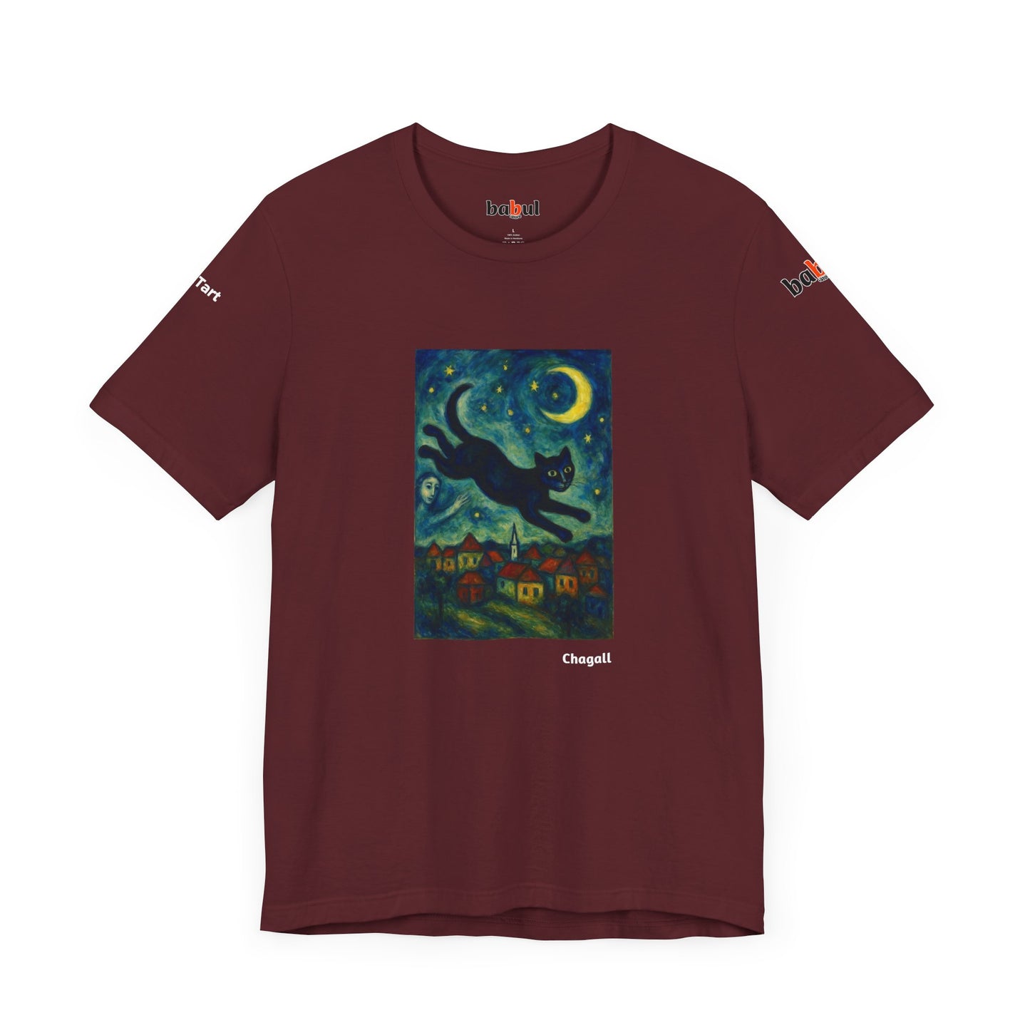 CATART Unisex Jersey Cat T-Shirt - MARC CHAGALL - Iconic Painting Reimagined with Cats