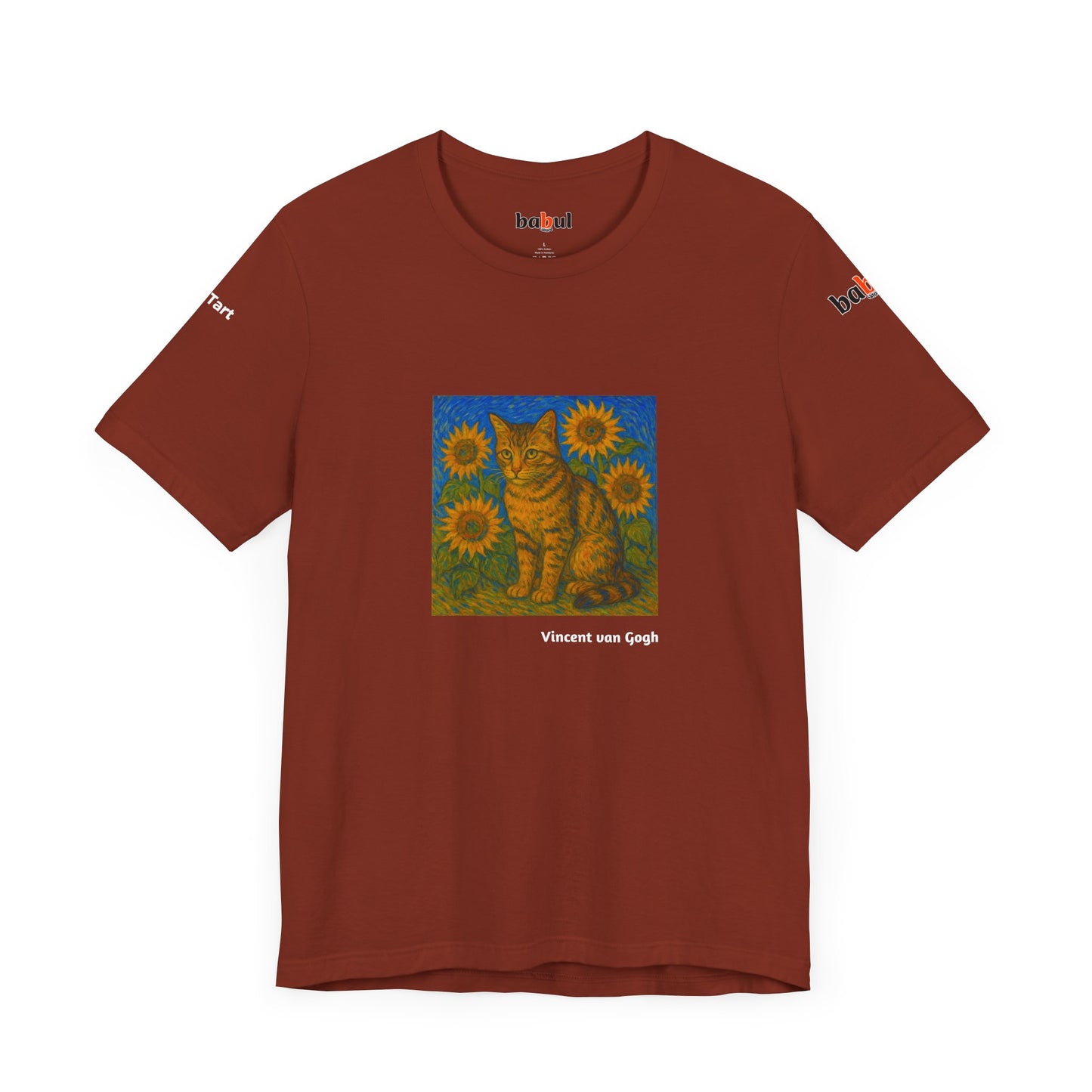 CATART Unisex Jersey Cat T-Shirt - Vincent van Gogh - Iconic Painting Reimagined with Cats