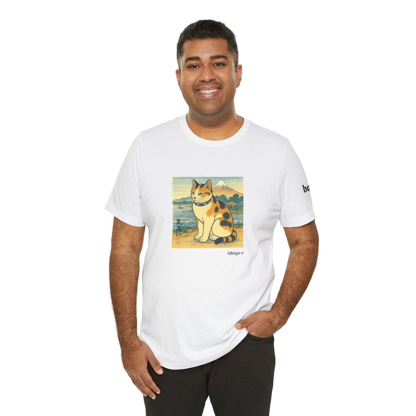 CATART Unisex Jersey Cat T-Shirt - UKIYO-E Japanese art Style - Iconic Painting Reimagined with Cats