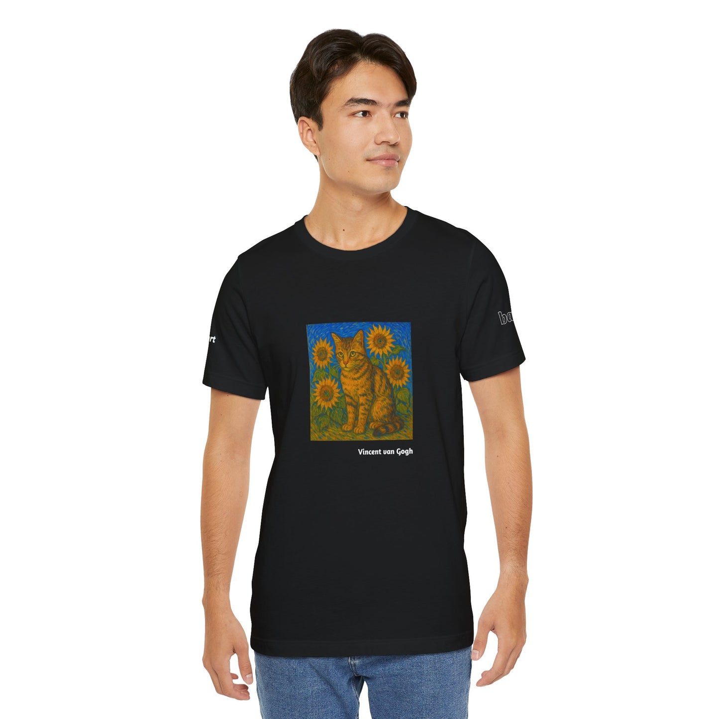 CATART Unisex Jersey Cat T-Shirt - Vincent van Gogh - Iconic Painting Reimagined with Cats