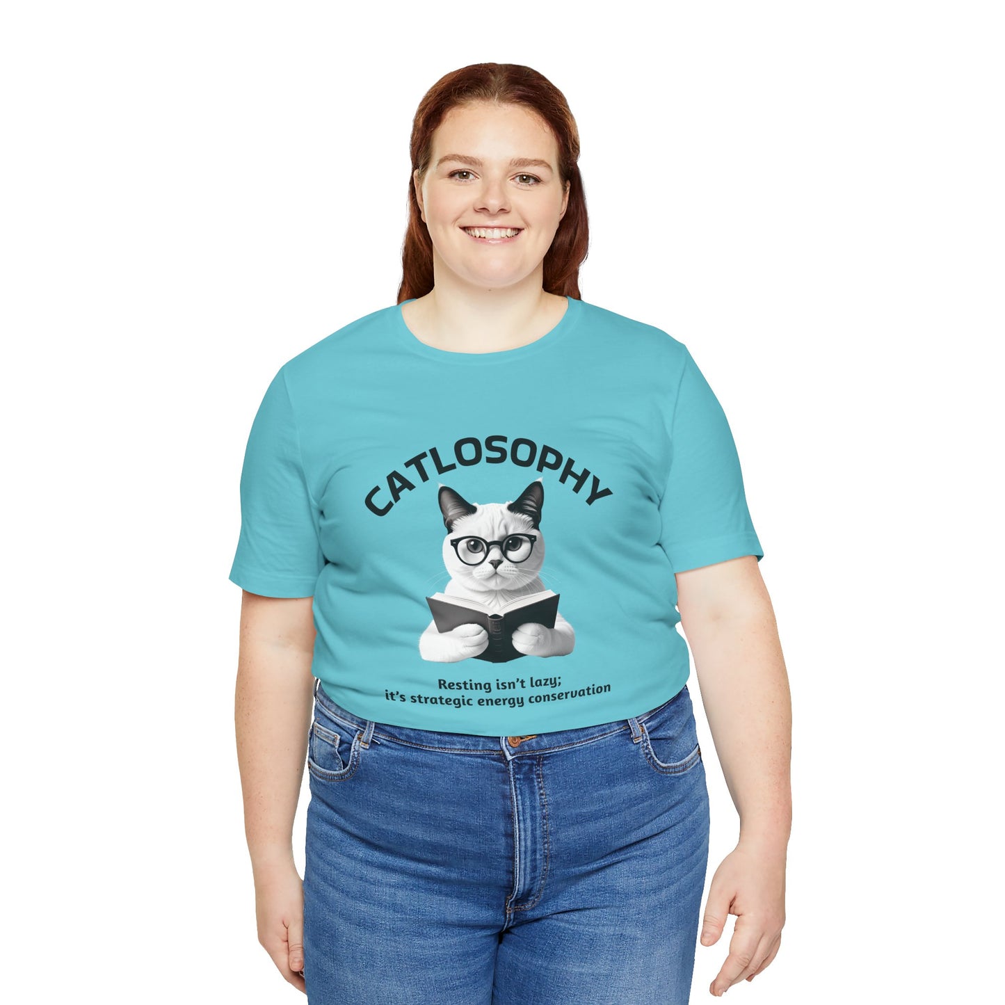 Catlosophy Unisex Jersey Short Sleeve Tee – "Resting isn't Lazy" Design