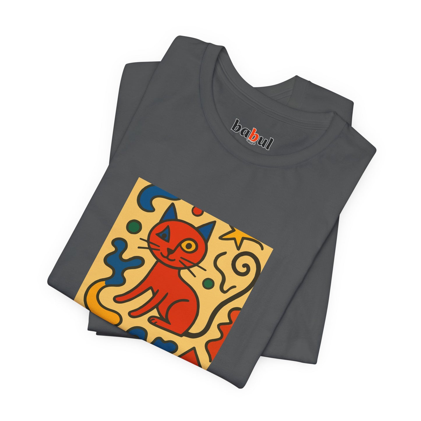 CATART Unisex Jersey Cat T-Shirt - MIRO - Iconic Painting Reimagined with Cats
