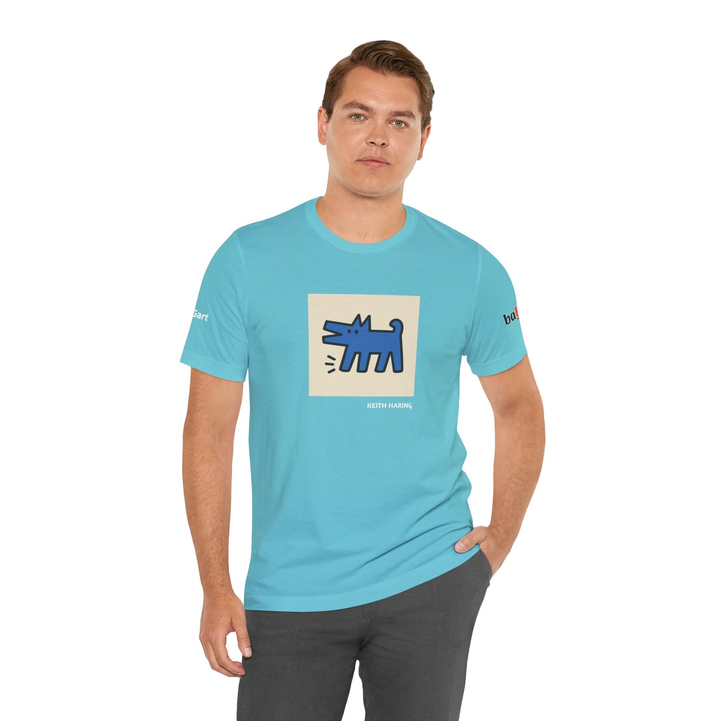 DOGART Unisex Jersey Dog T-Shirt - KEITH HARING - Iconic Painting Reimagined with Dogs