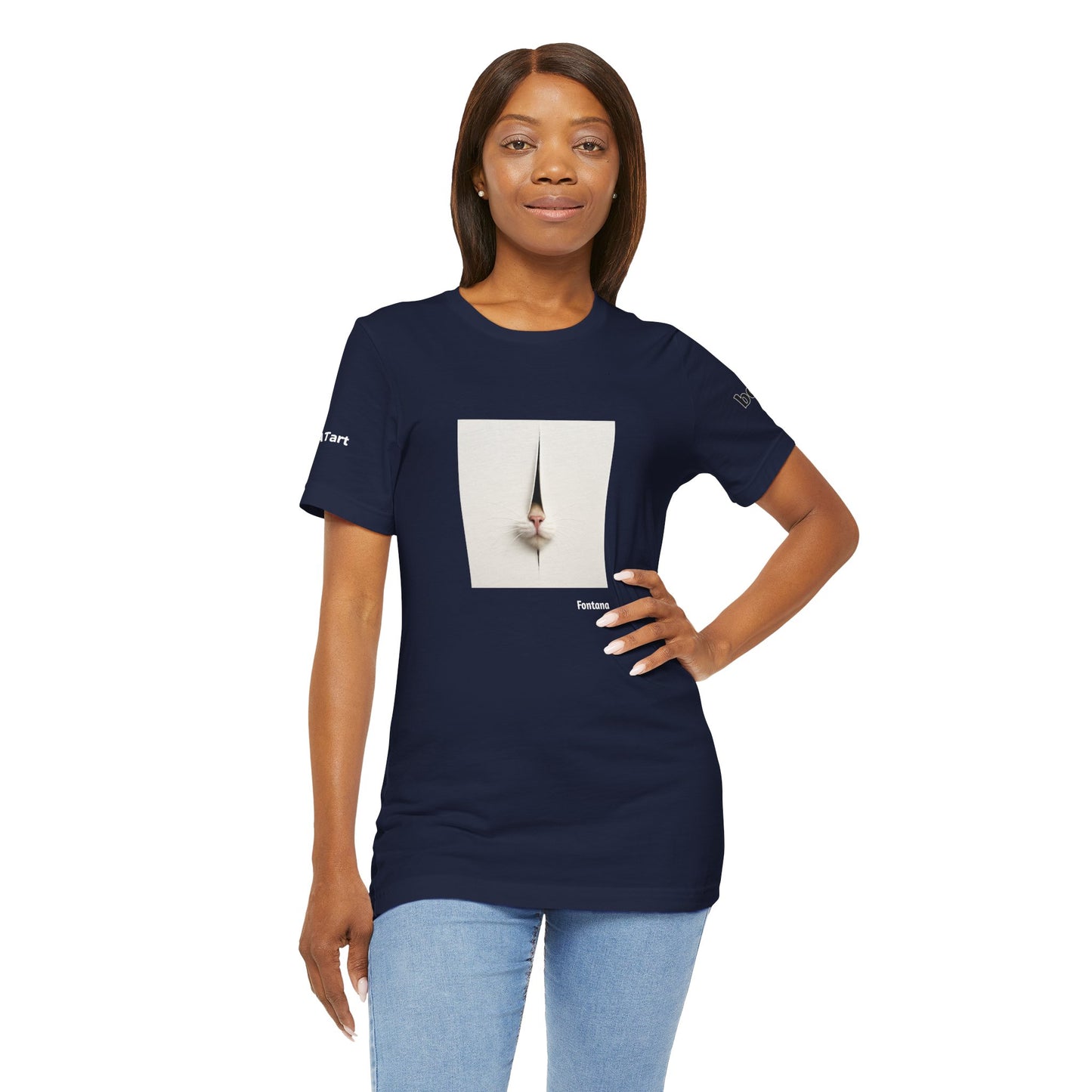 CATART Unisex Jersey Cat T-Shirt - FONTANA - Iconic Painting Reimagined with Cats