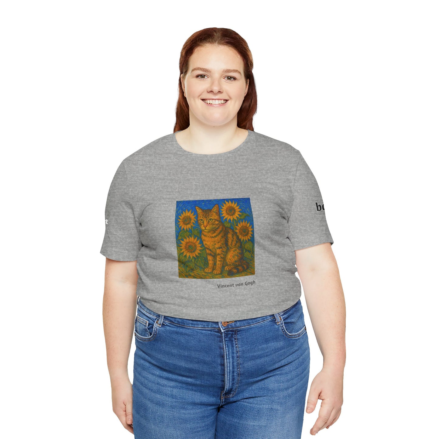 CATART Unisex Jersey Cat T-Shirt - Vincent van Gogh - Iconic Painting Reimagined with Cats