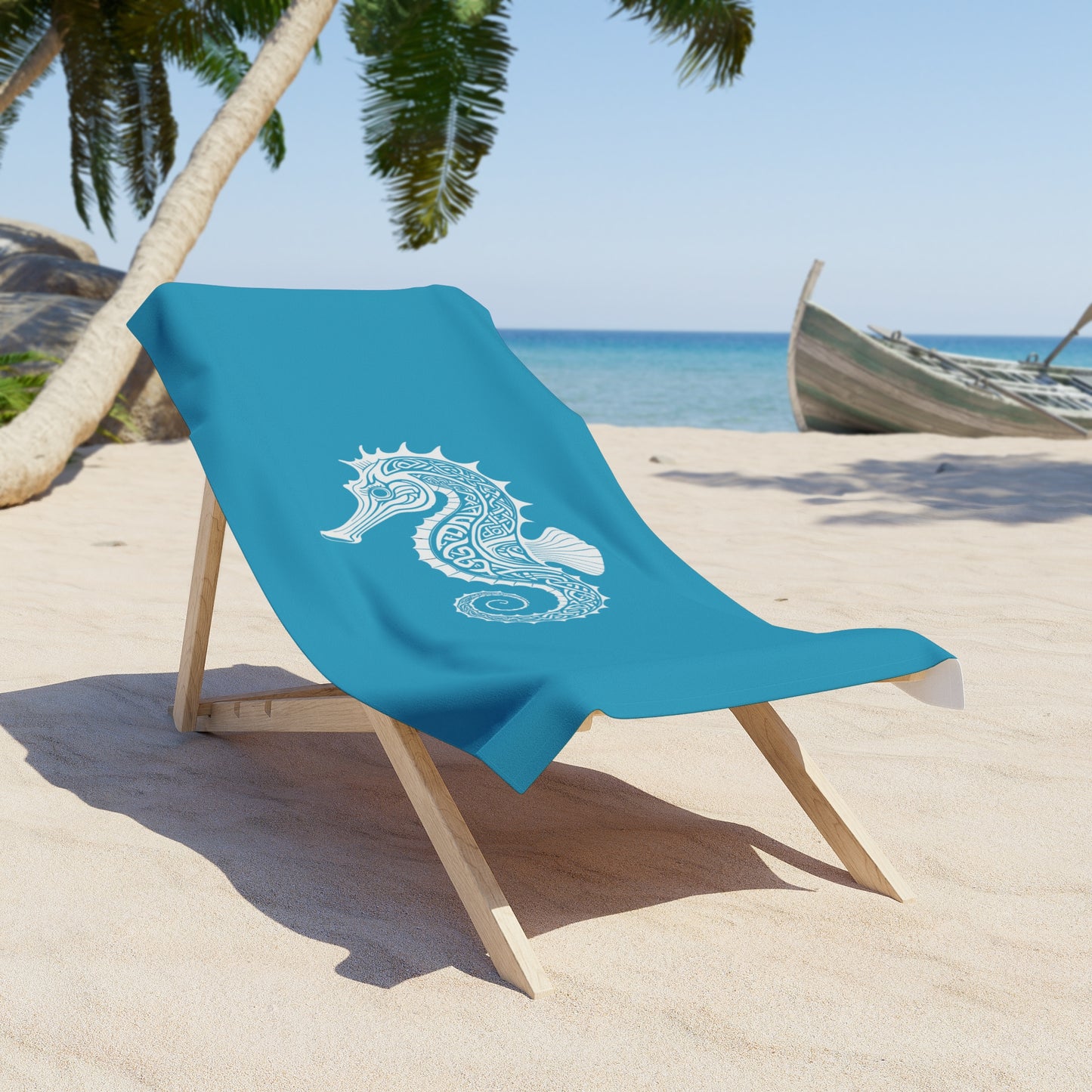 Tribal Waves Beach Towel - SEAHORSE