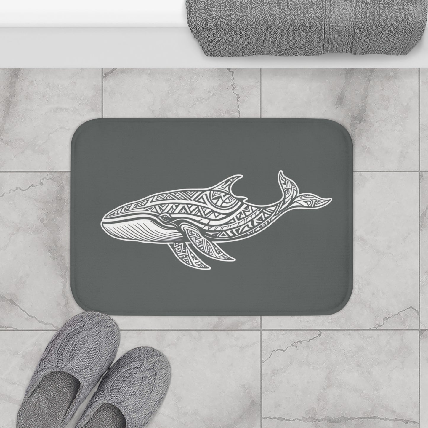 Tribal Bath Mat. Ocean Energy, Tribal Style
