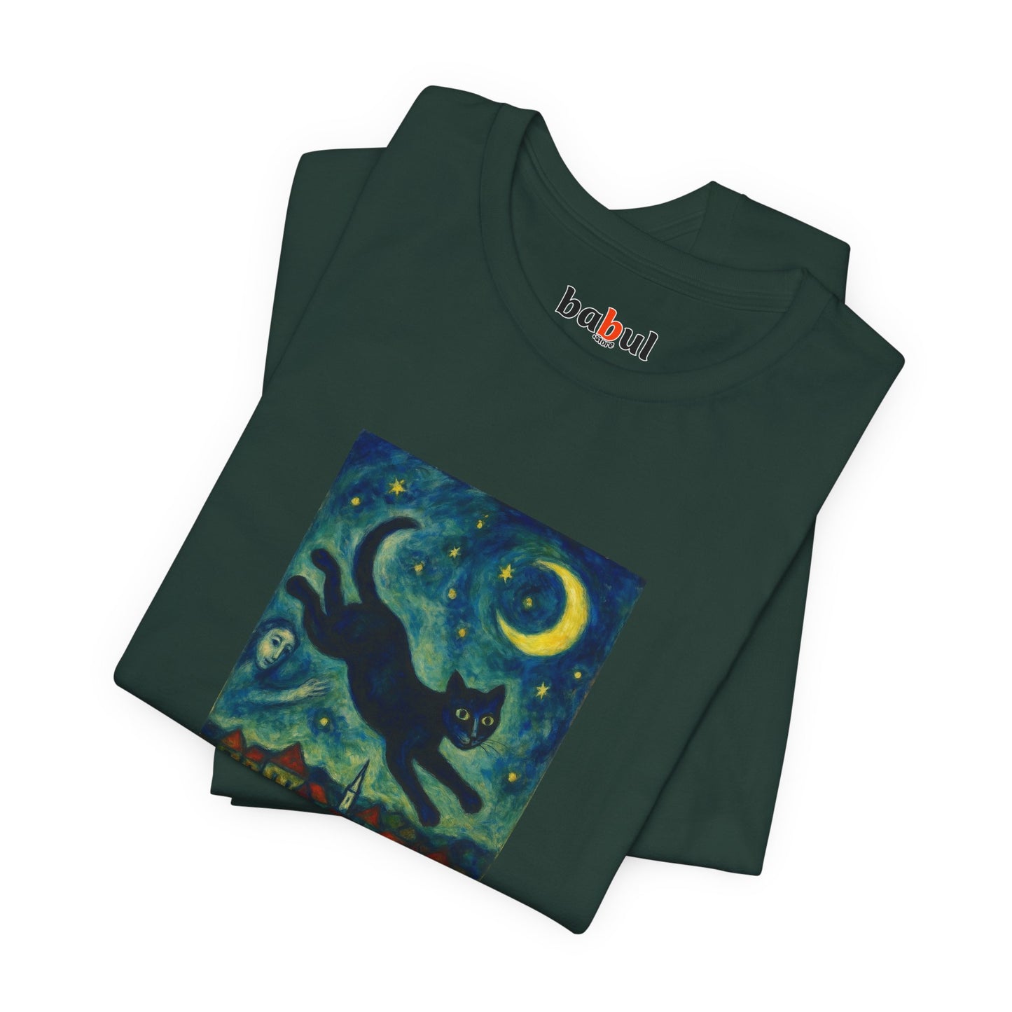 CATART Unisex Jersey Cat T-Shirt - MARC CHAGALL - Iconic Painting Reimagined with Cats
