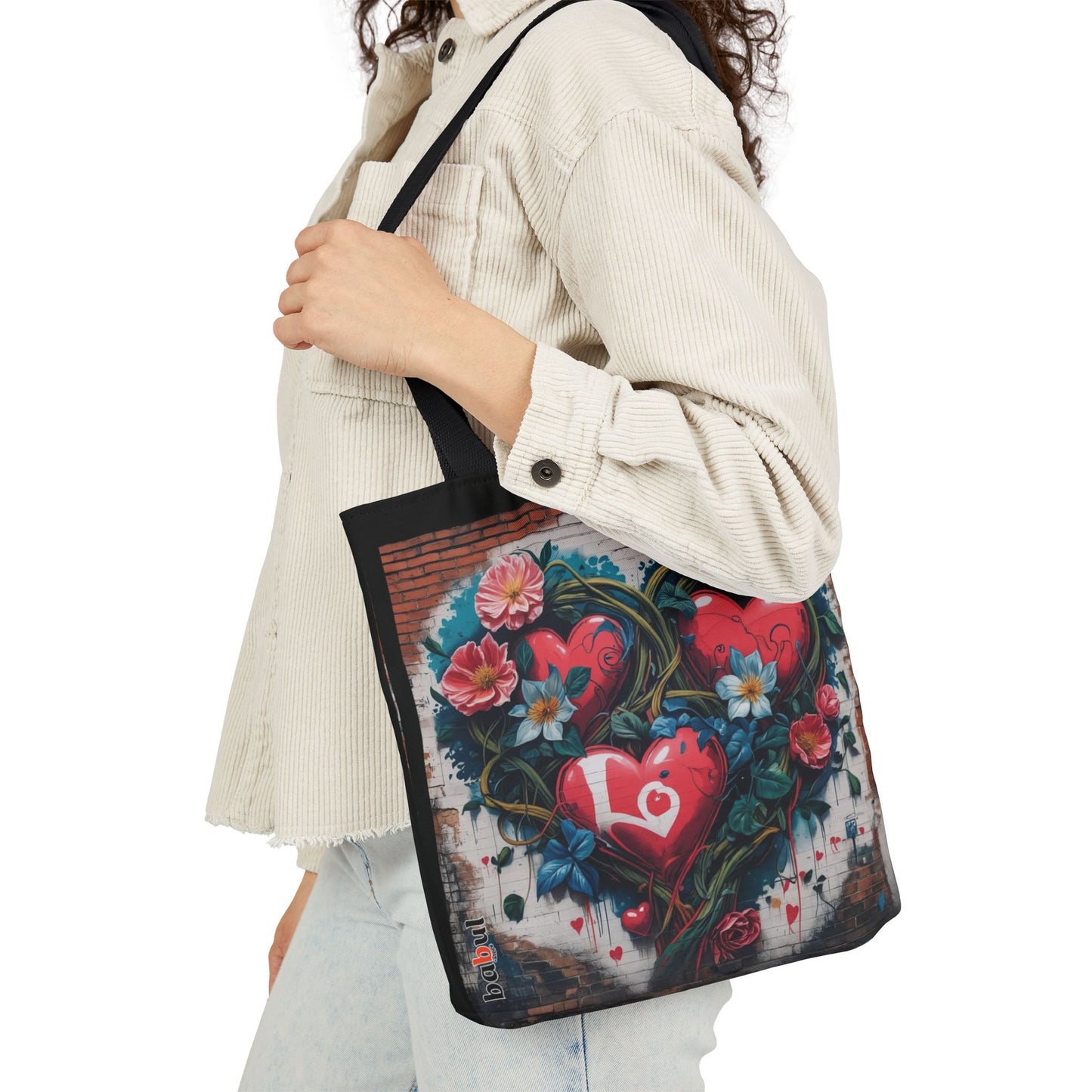 Artistic Surge - Eco-Friendly Canvas Tote Bag - LOVE HEARTS