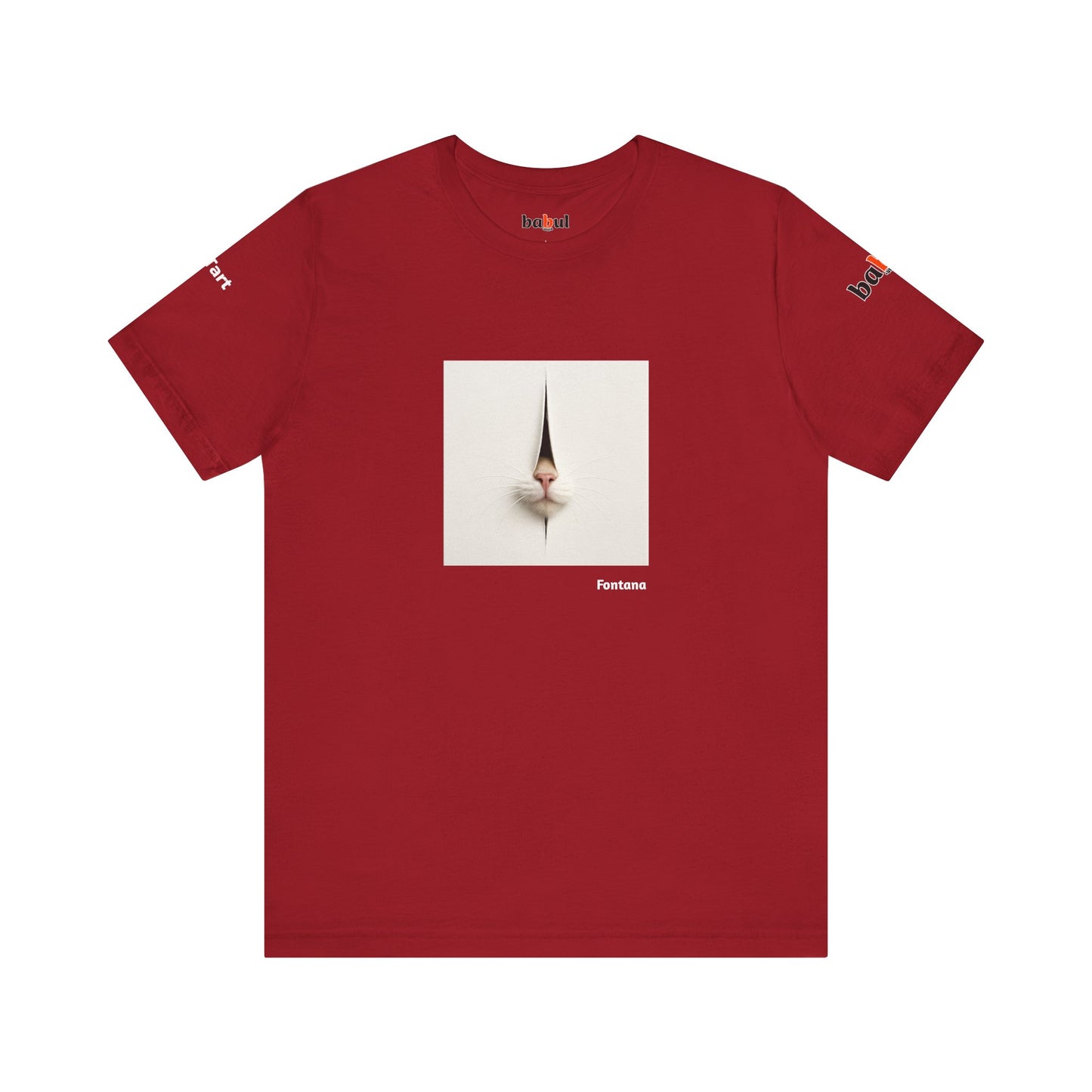 CATART Unisex Jersey Cat T-Shirt - FONTANA - Iconic Painting Reimagined with Cats