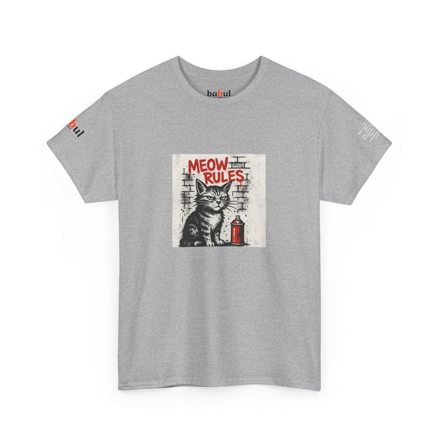 Rebel Graphic Tee - Unisex Heavy Cotton T-Shirt for the Wild at Heart. Rebel Tees, Born to Be Worn - MEOW RULES
