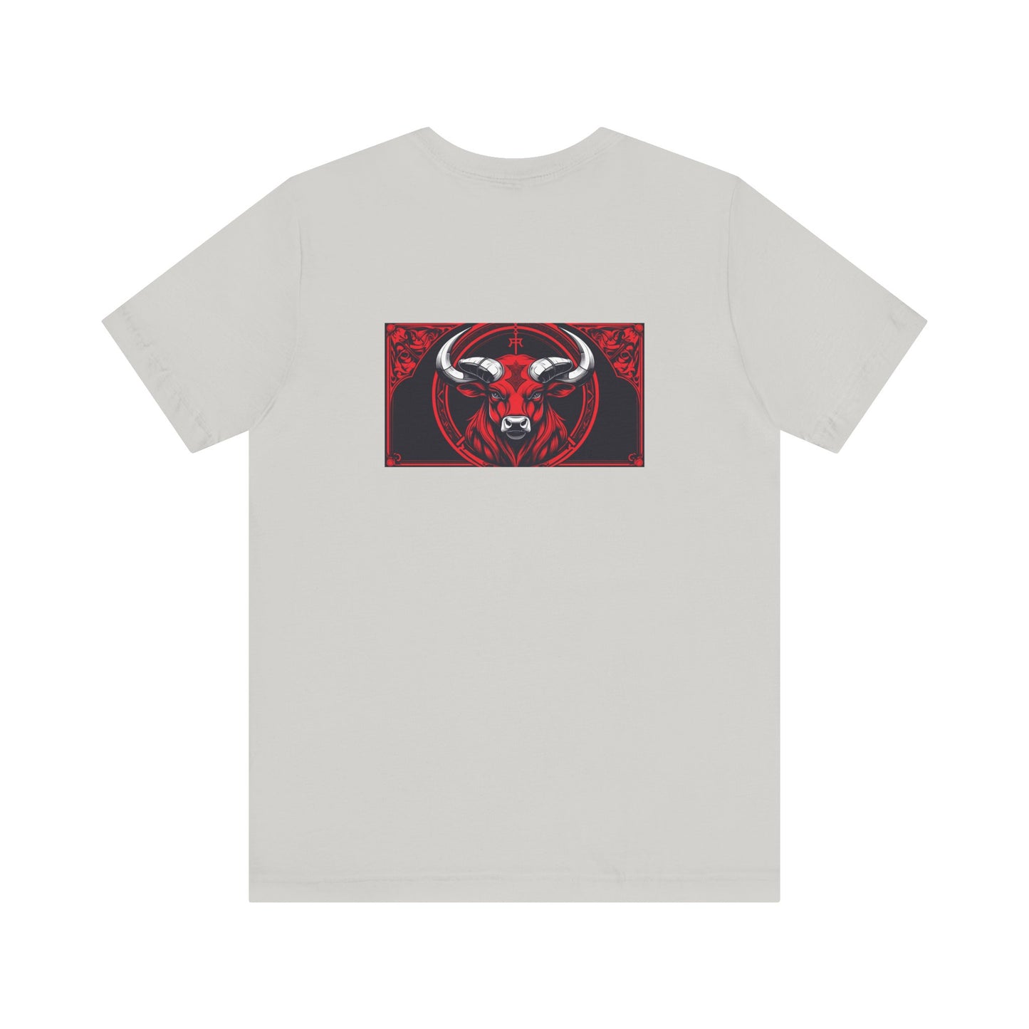 Taurus - Gothic Zodiac, Red Graphic on the back T-Shirt. Zodiac in the Shadows