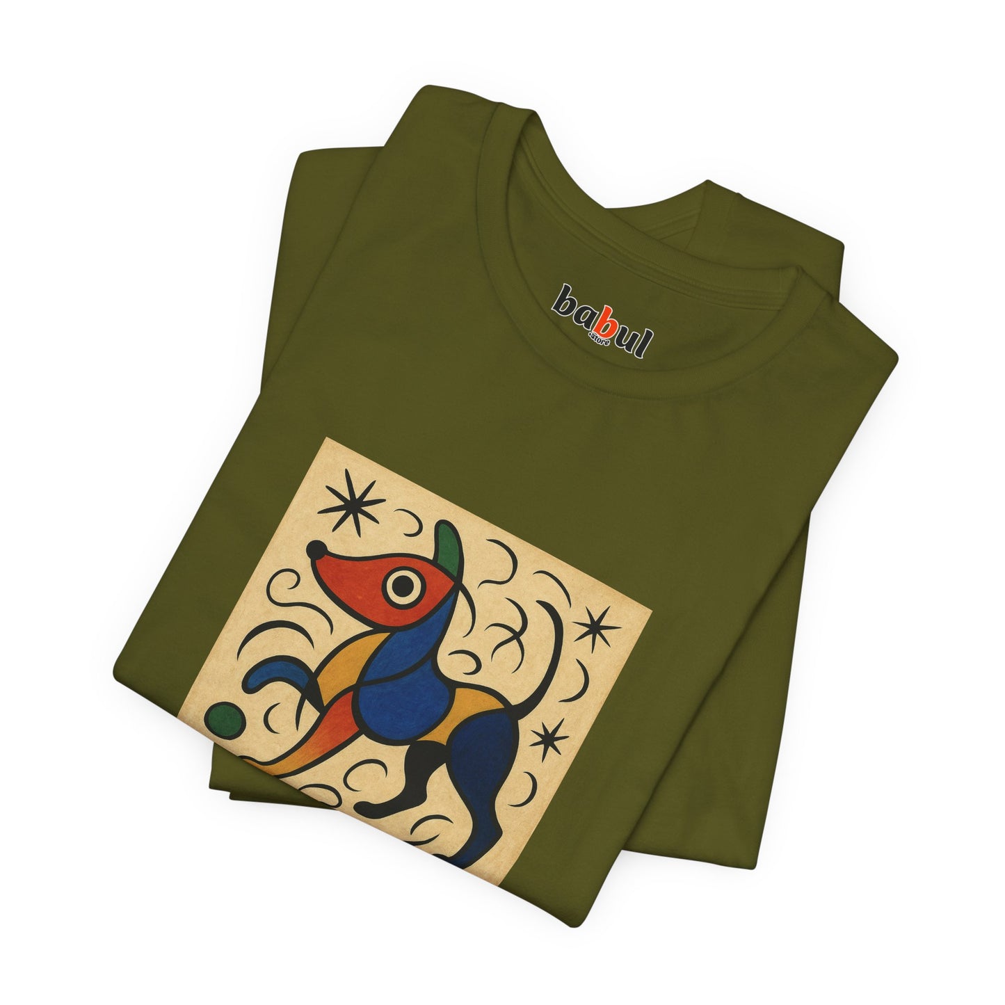 DOGART Unisex Jersey Dog T-Shirt - MIRO - Iconic Painting Reimagined with Dogs