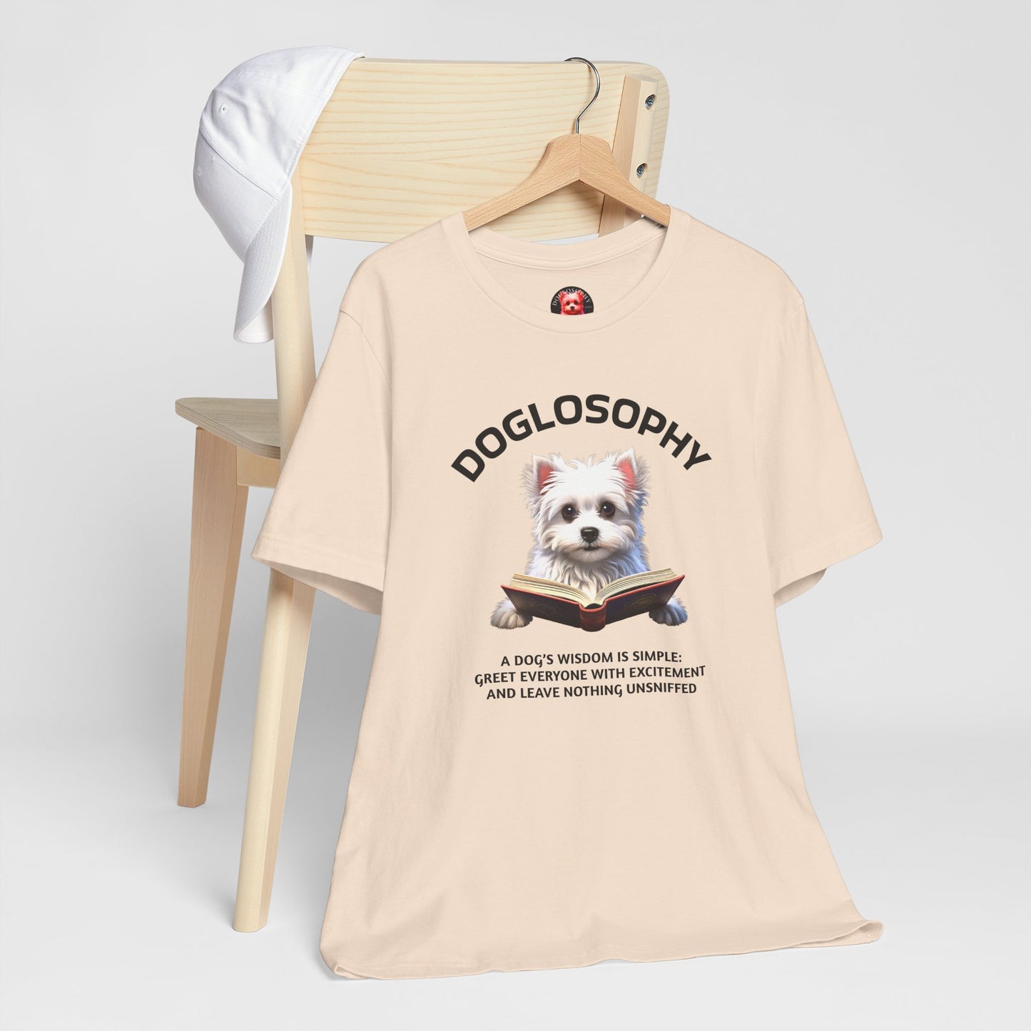 Doglosophy Unisex Jersey Short Sleeve Tee – "A Dog's wisdom is simple" Design