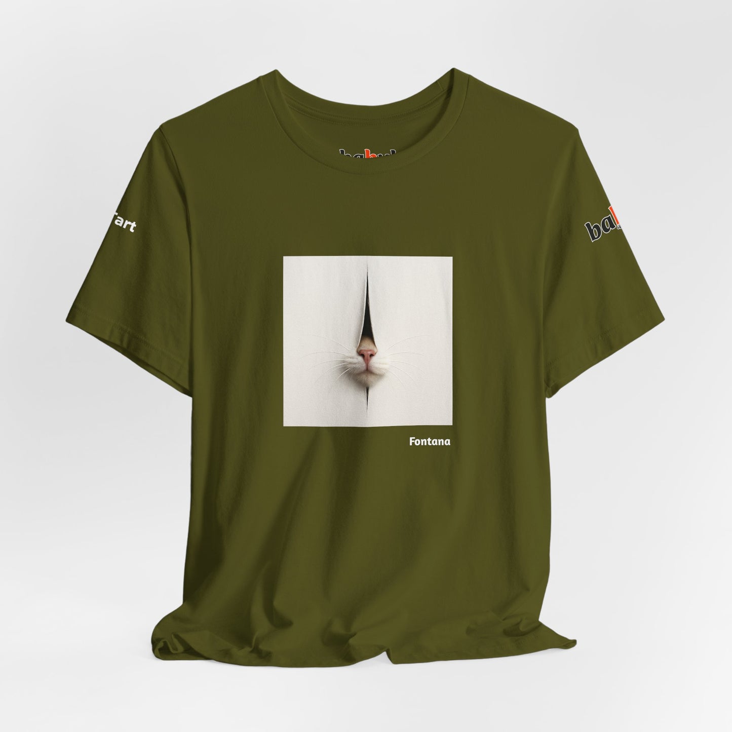 CATART Unisex Jersey Cat T-Shirt - FONTANA - Iconic Painting Reimagined with Cats