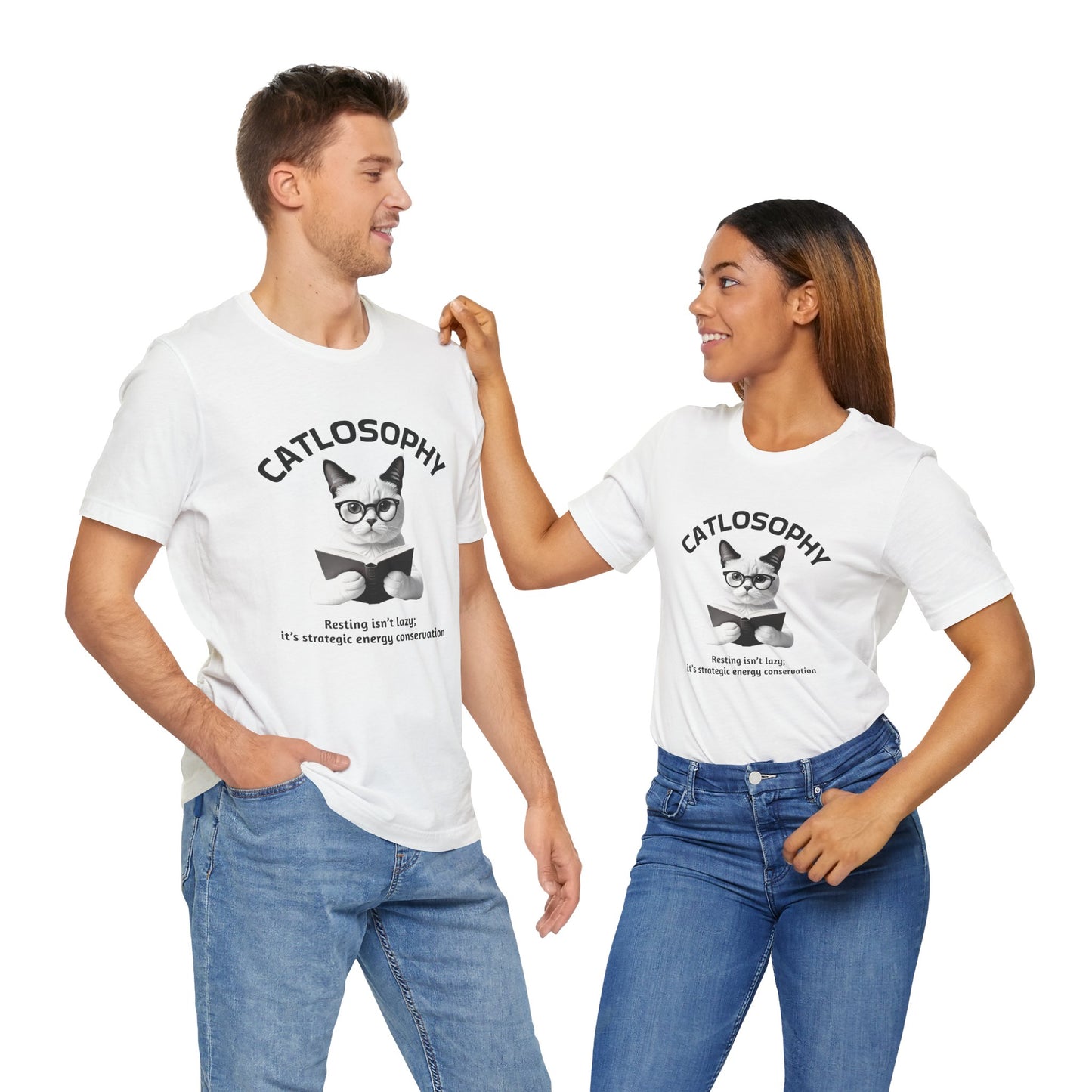 Catlosophy Unisex Jersey Short Sleeve Tee – "Resting isn't Lazy" Design