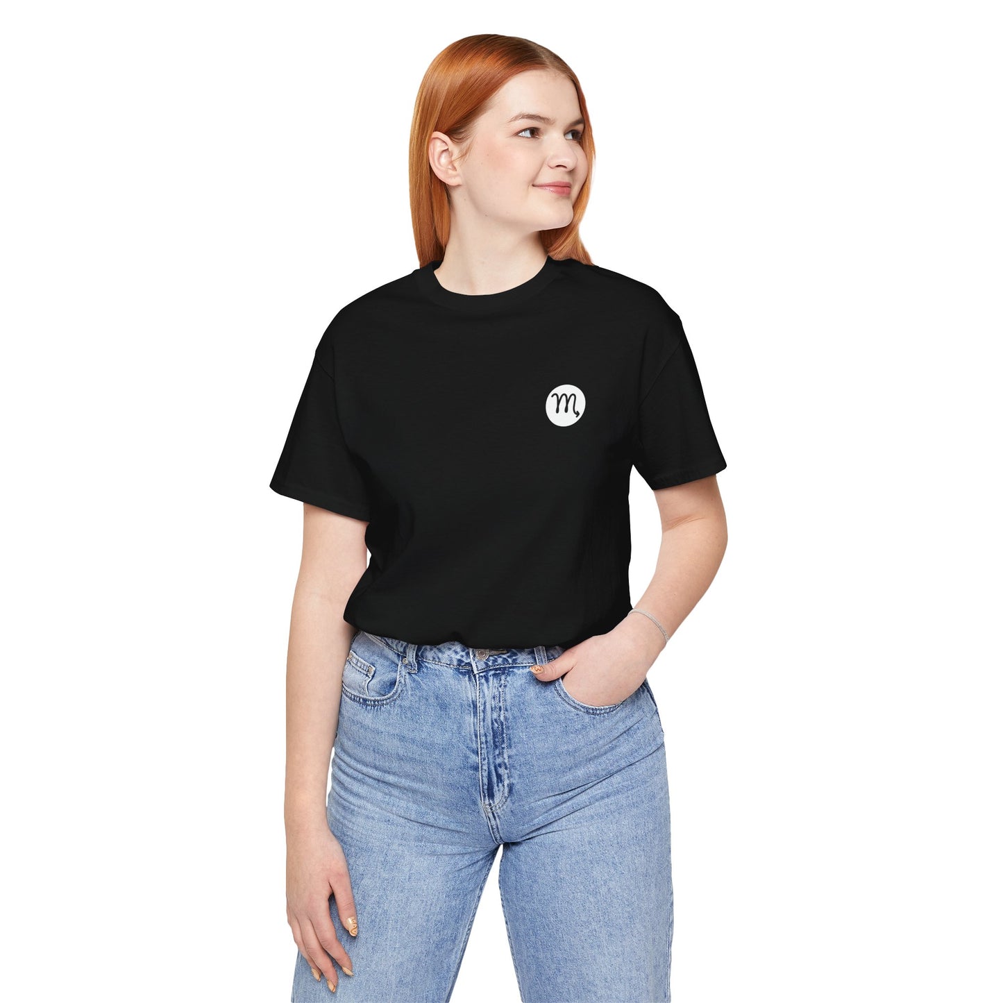 Scorpio - Gothic Zodiac T-Shirt. Blue graphic on the back. Zodiac in the Shadows