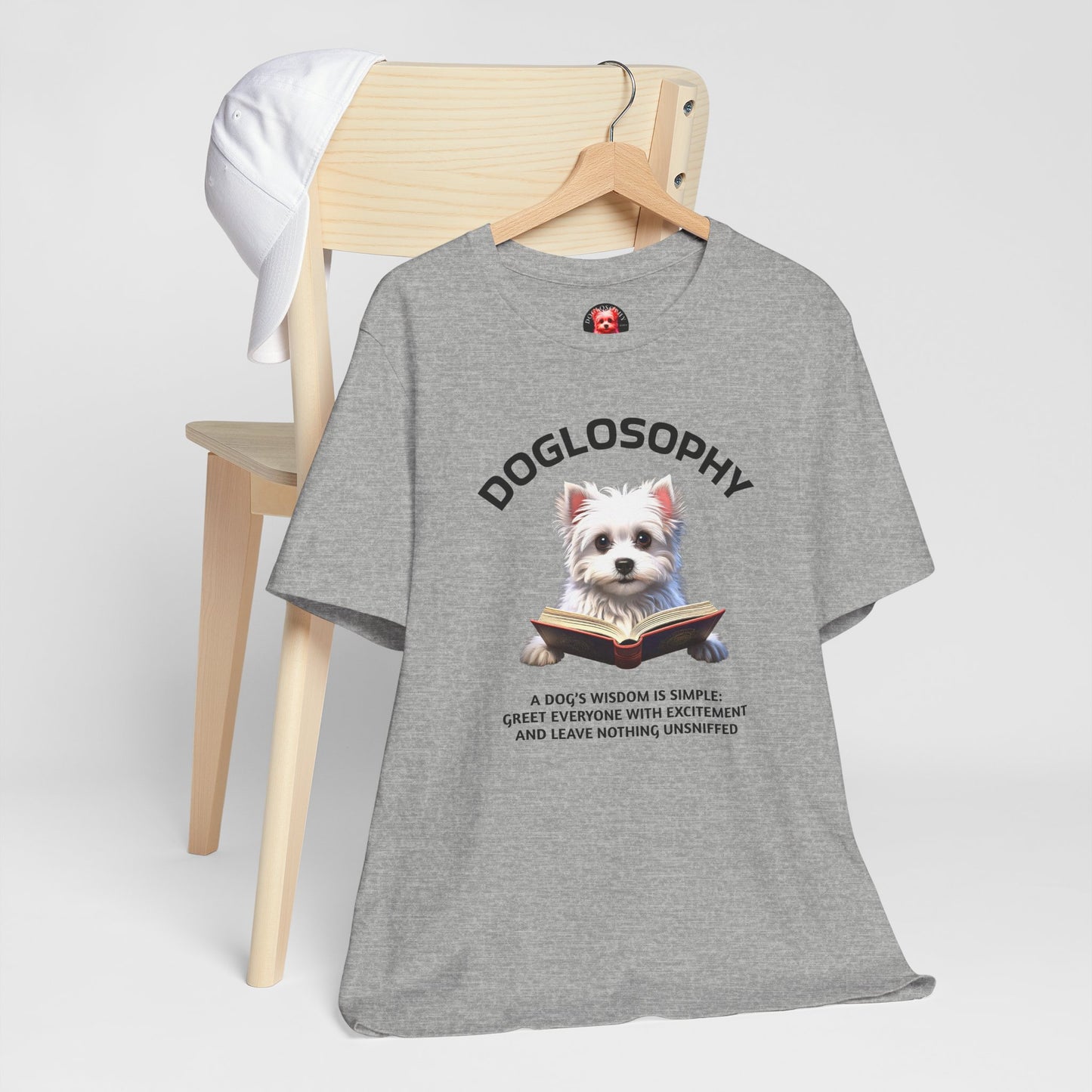 Doglosophy Unisex Jersey Short Sleeve Tee – "A Dog's wisdom is simple" Design