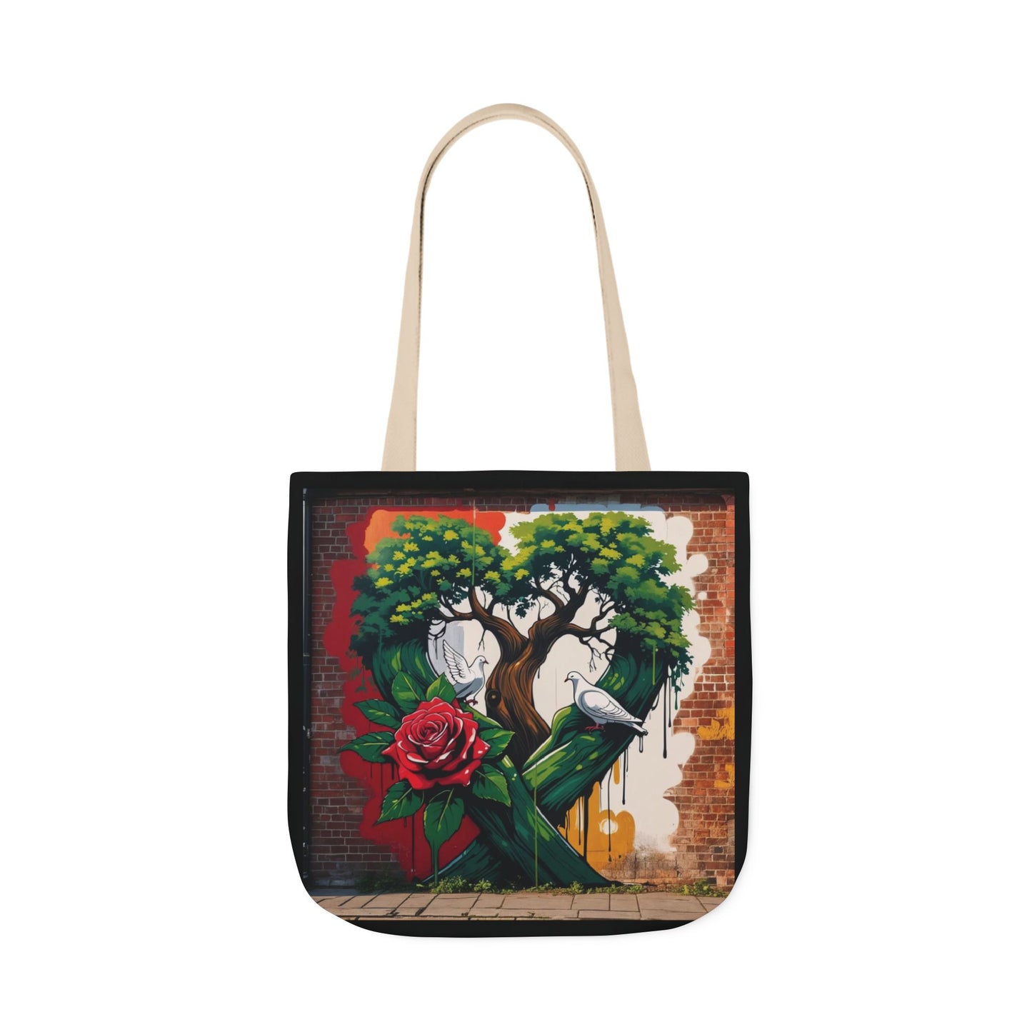 Artistic Surge - Eco-Friendly Canvas Tote Bag - HEART WITH ROSE